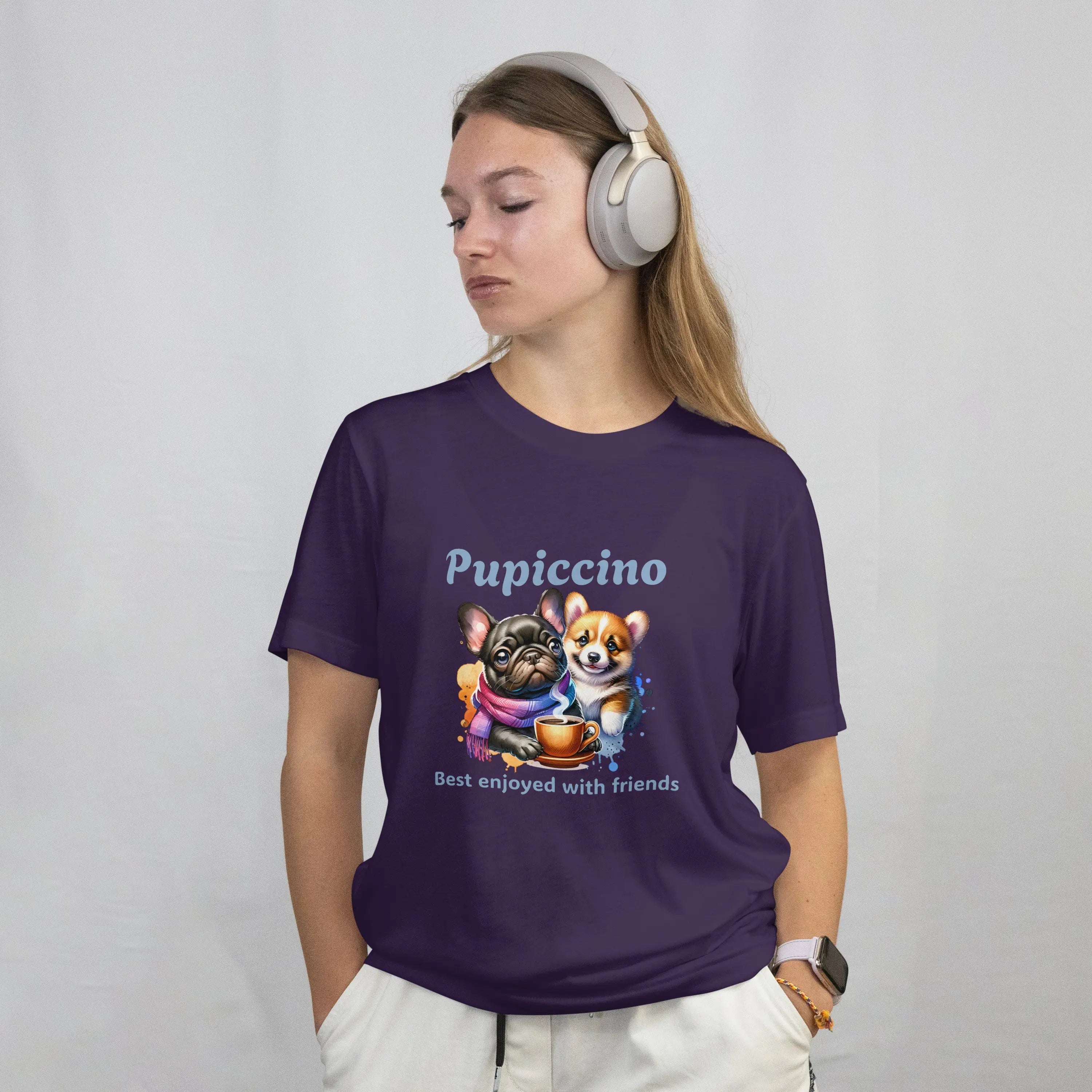 Pupiccino Tshirt - Pug Coffee Tee, Pup Tee, Coffee Friends Tee Printify