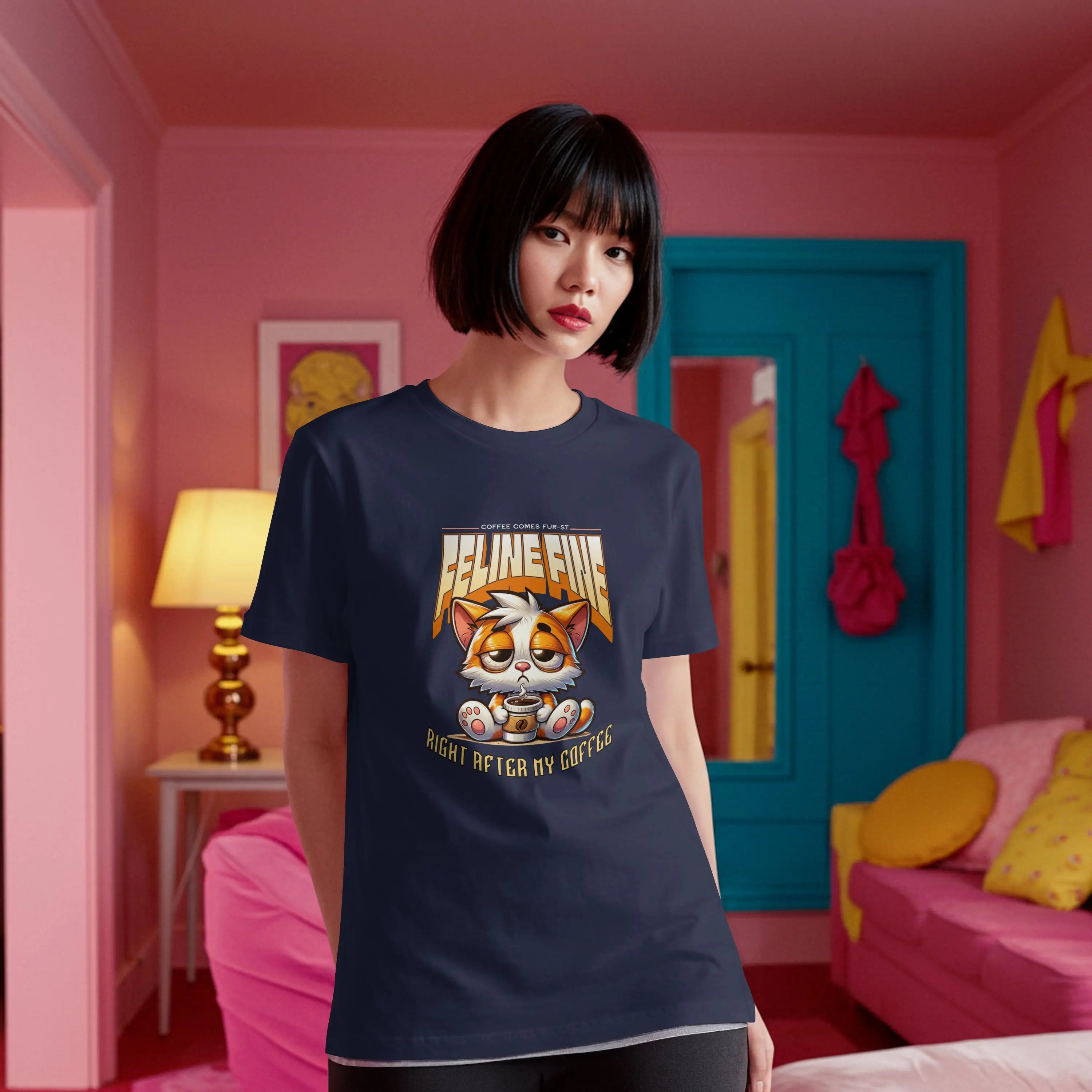 I'm Feline Fine Tshirt - After This Coffee Printify