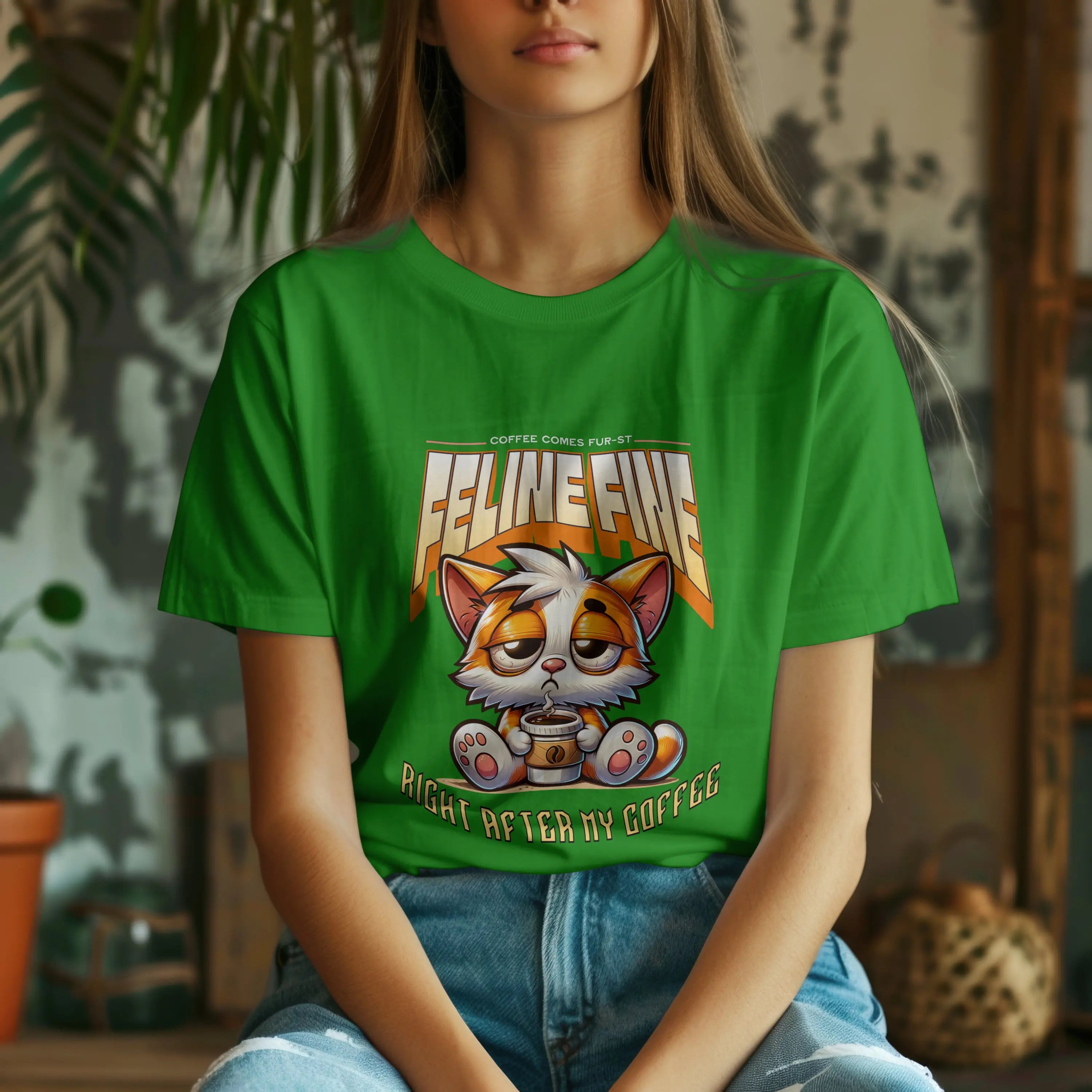 I'm Feline Fine Tshirt - After This Coffee Printify