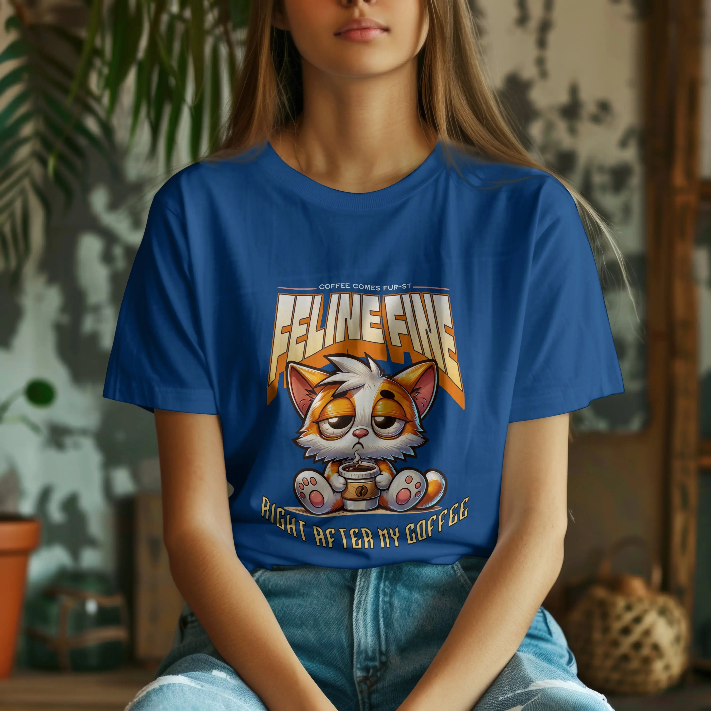 I'm Feline Fine Tshirt - After This Coffee Printify