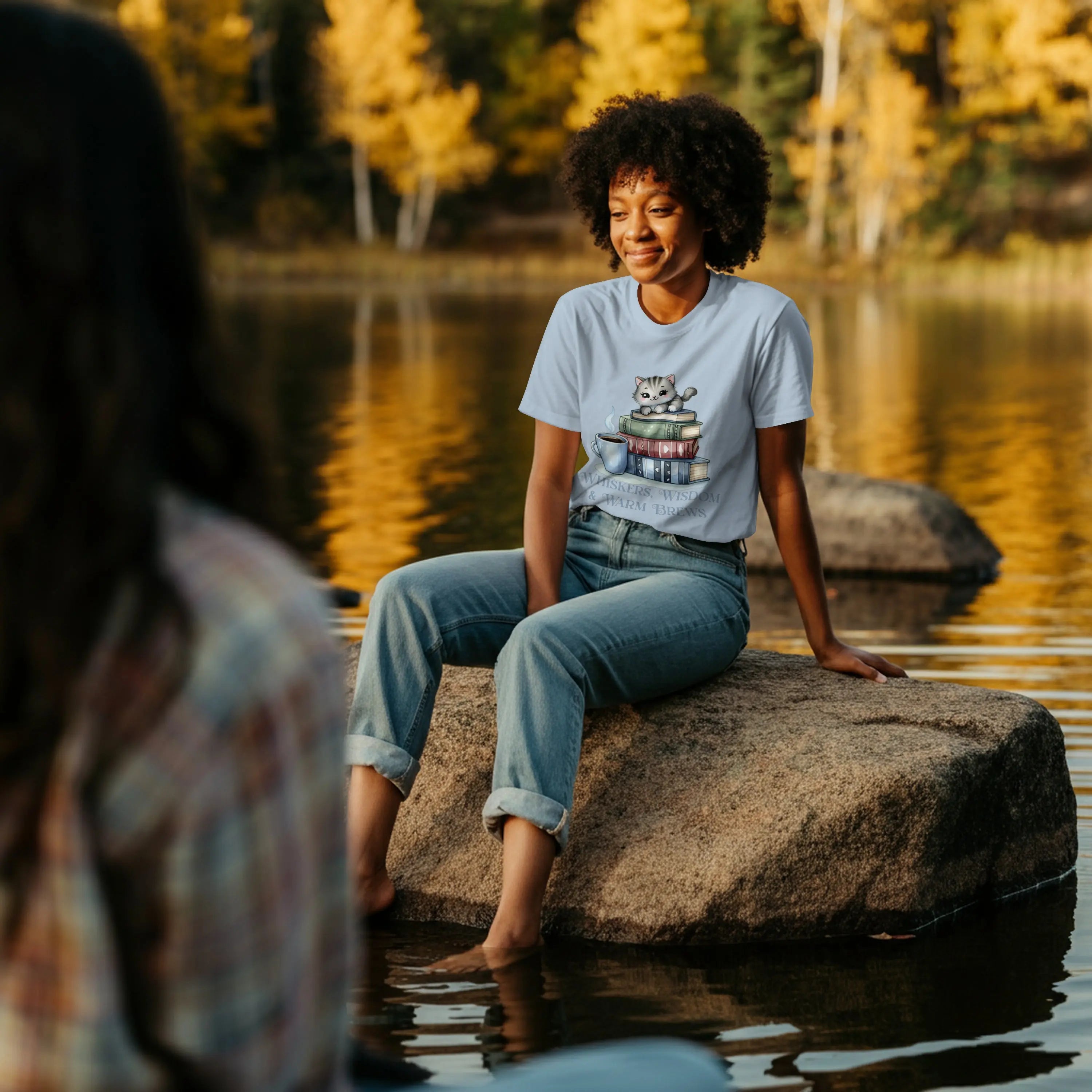 Whiskers, Wisdom and Warm Brews Tshirt Printify