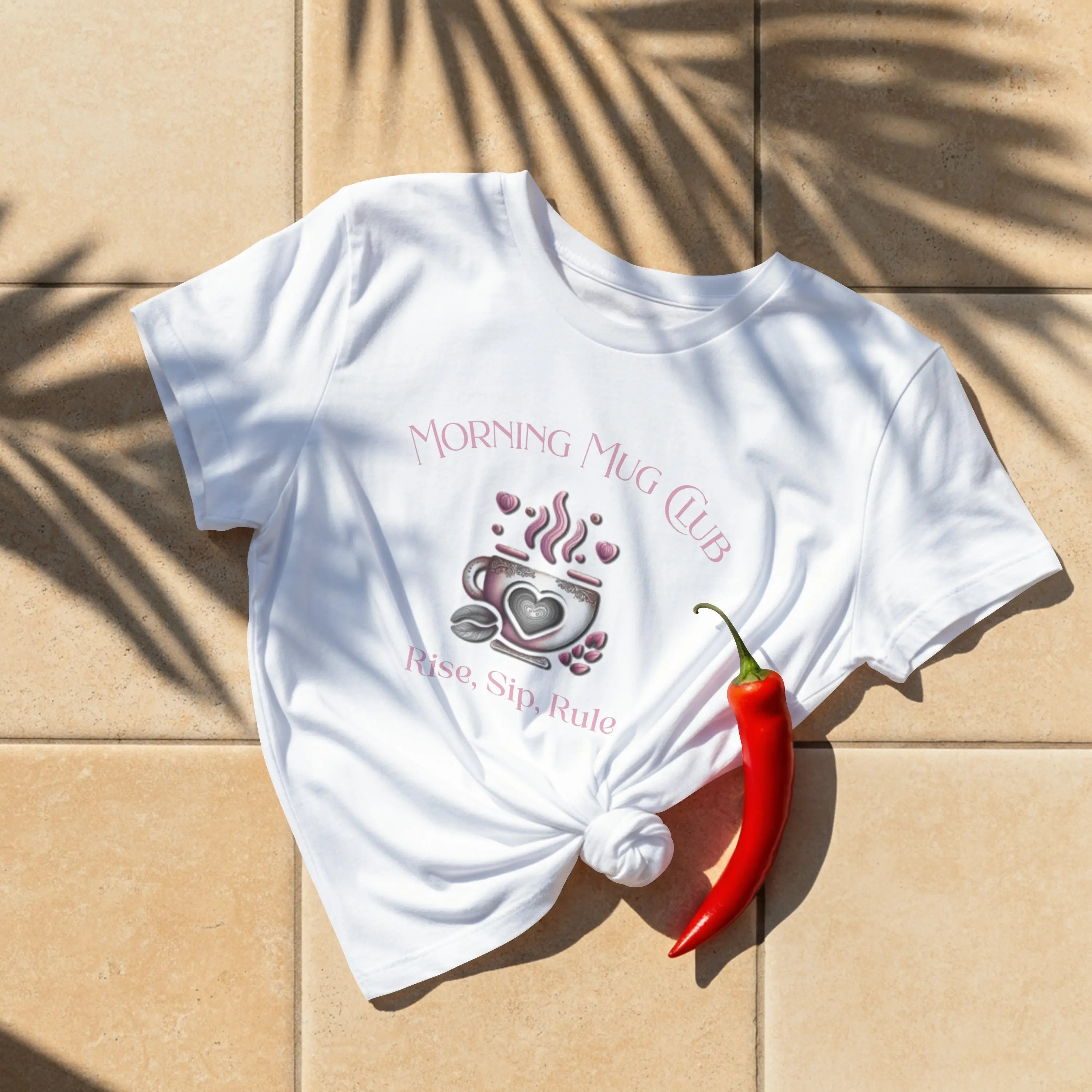 Rise Sip Rule Tshirt- Monrning Mug Club Collection - Boho Morning Mug Club T-Shirt Printify