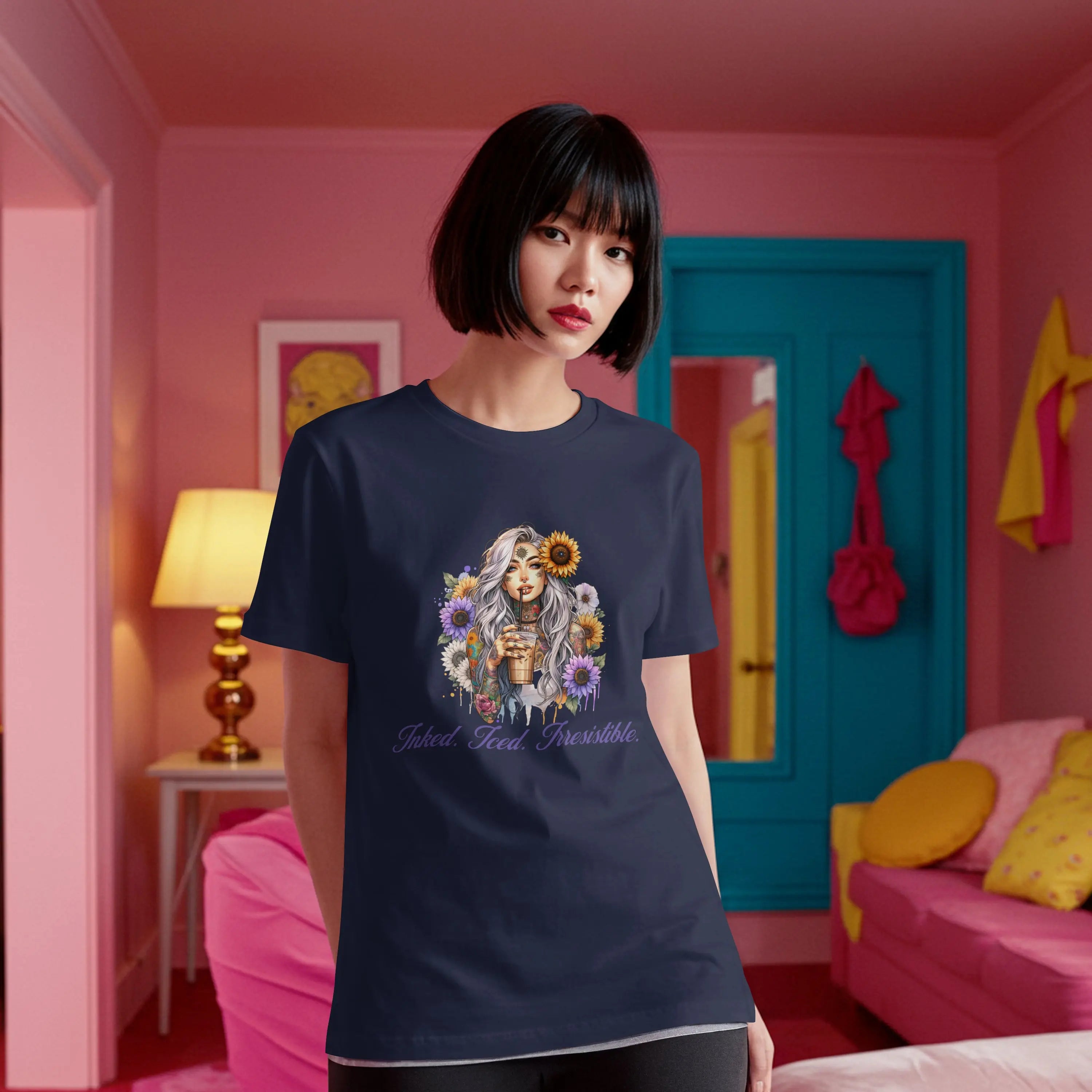 Irresistible Tshirt - Sunflower Tattoo Woman Coffee Tee Printify