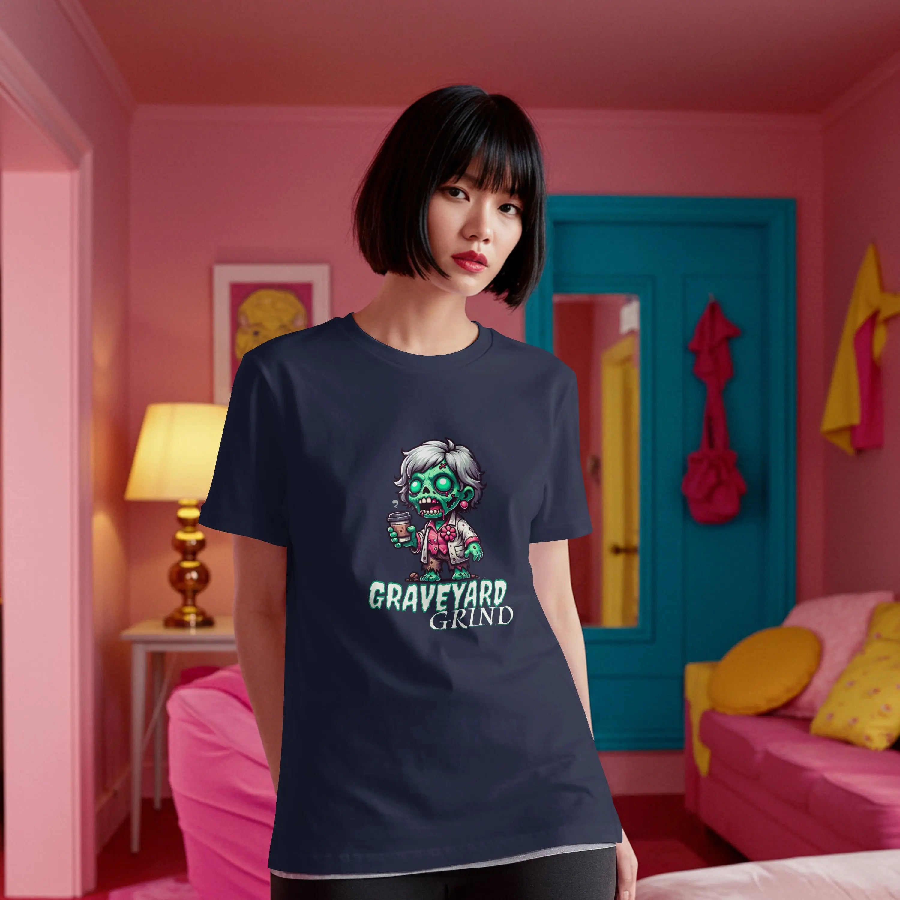 Graveyard Grind Tshirt - Funny Zombie Coffee t-shirt Printify