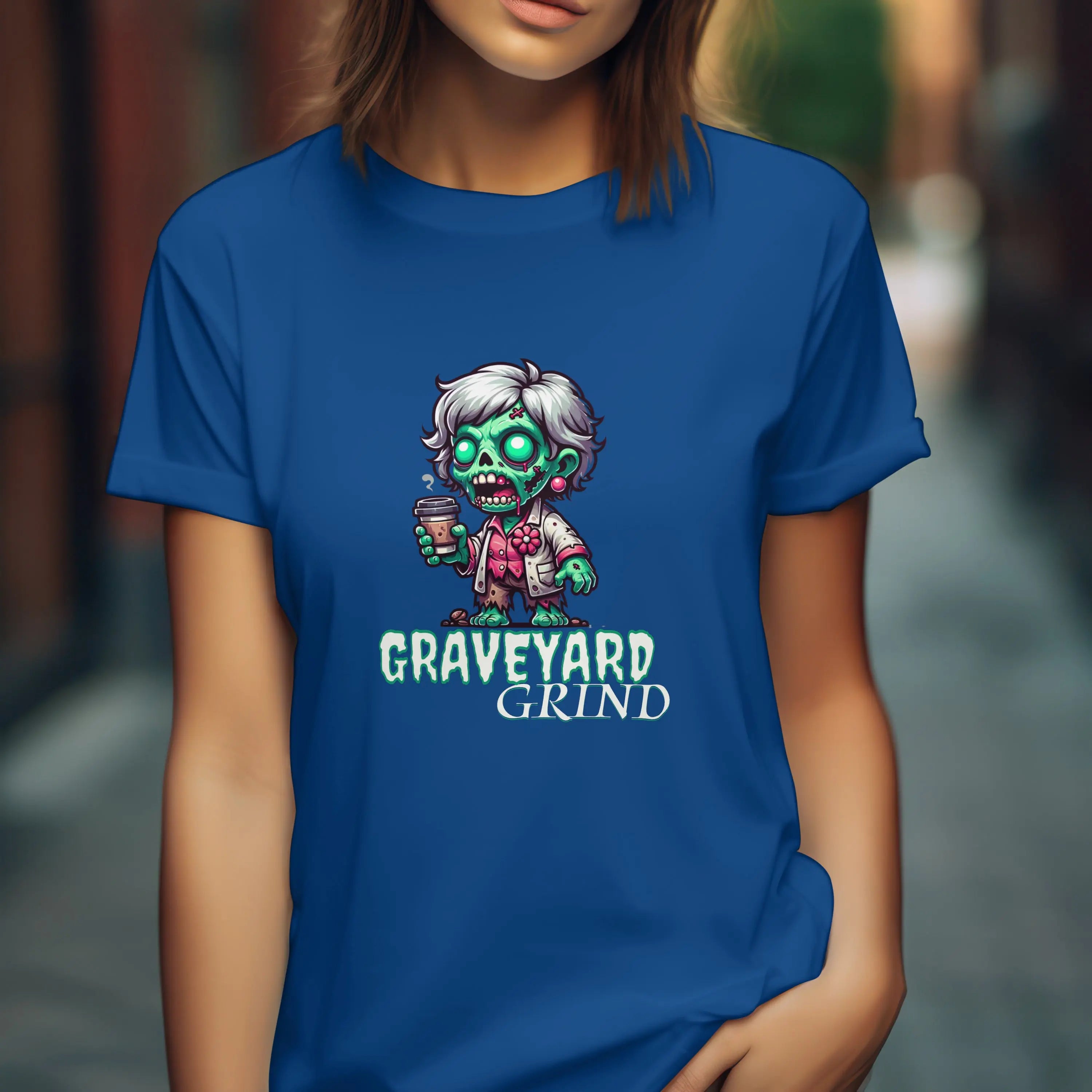 Graveyard Grind Tshirt - Funny Zombie Coffee t-shirt Printify