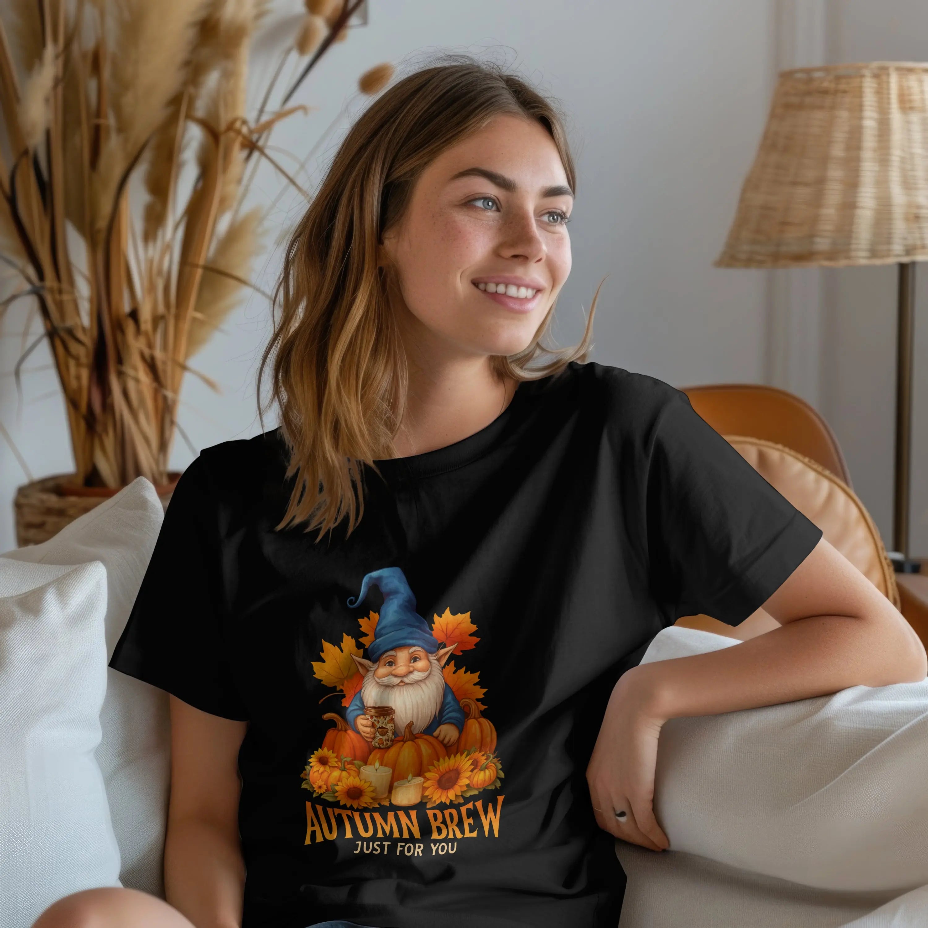 Autumn Gnome T-Shirt - Autumn Brew Just For You Printify