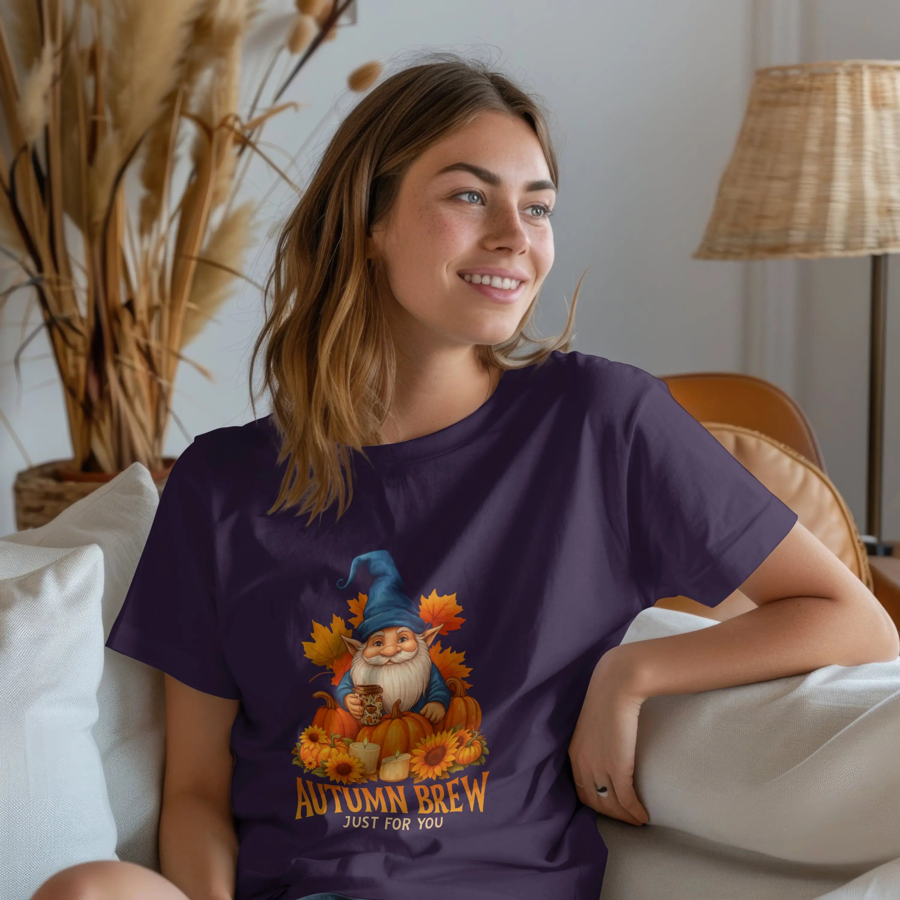Autumn Gnome T-Shirt - Autumn Brew Just For You Printify