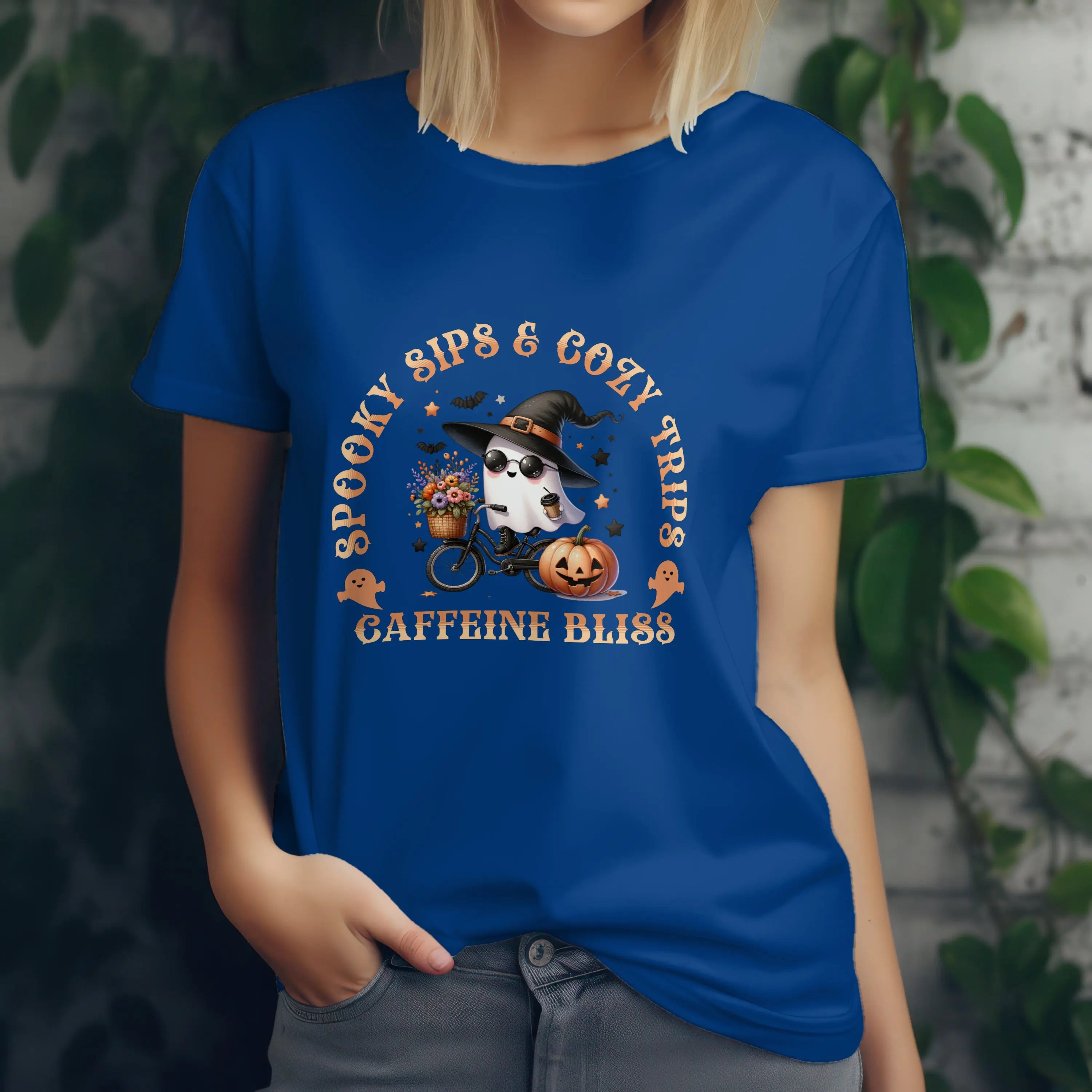 Spooky Sips T-Shirt - Spooky Sips and Cozy Trips Caffeine Bliss Design Printify