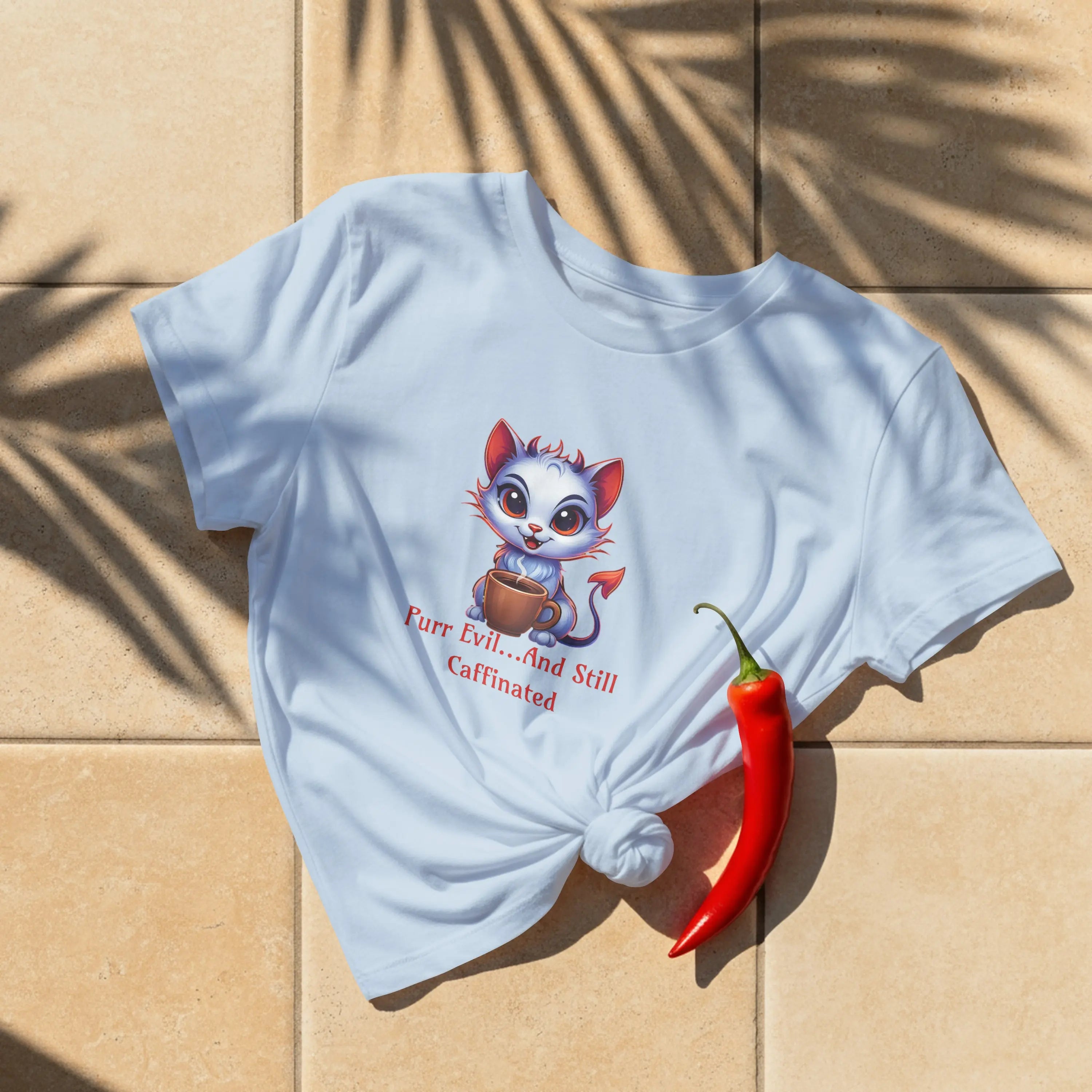 Purr Evil Tshirt - And Still Caffeinated - Coffee Tee Printify