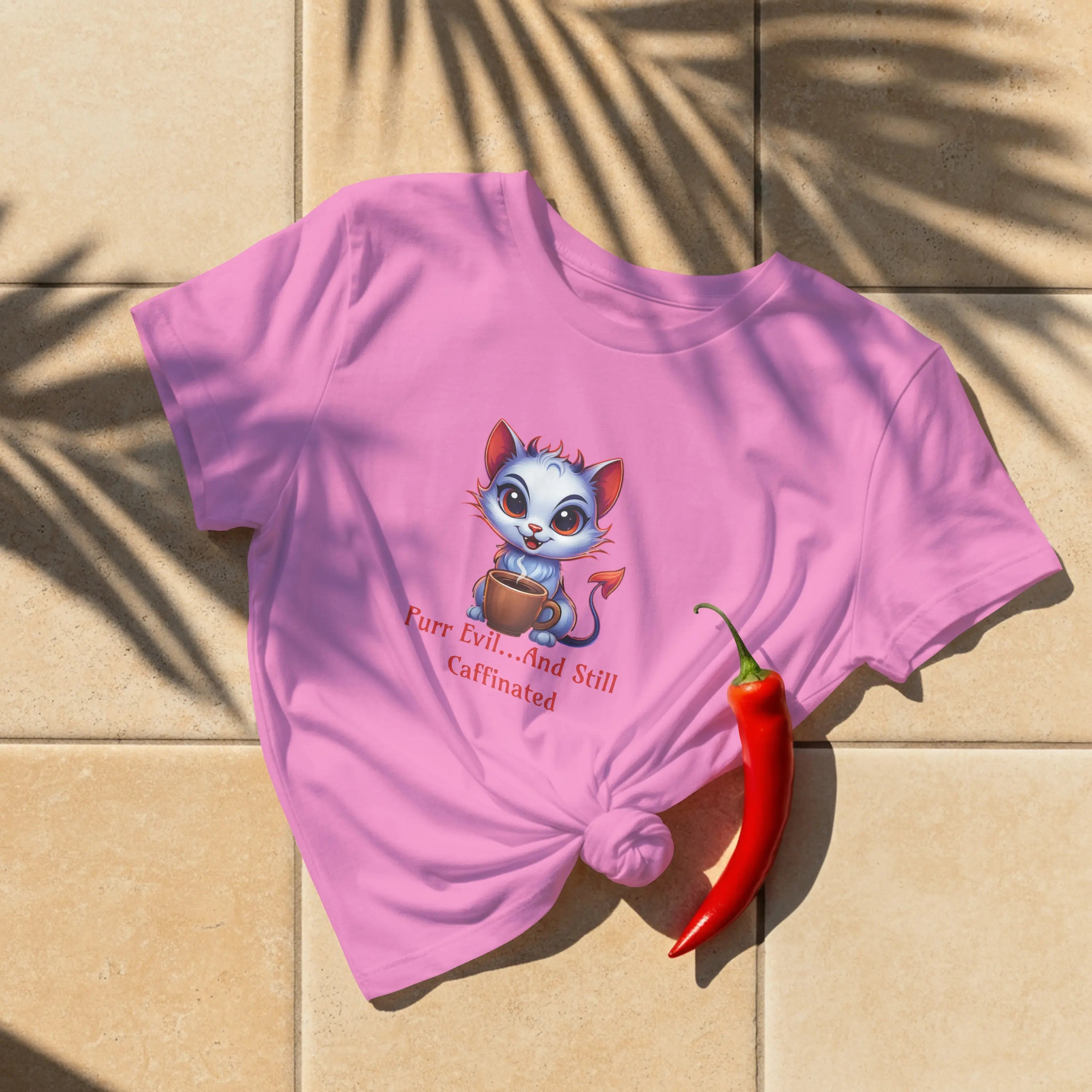 Purr Evil Tshirt - And Still Caffeinated - Coffee Tee Printify
