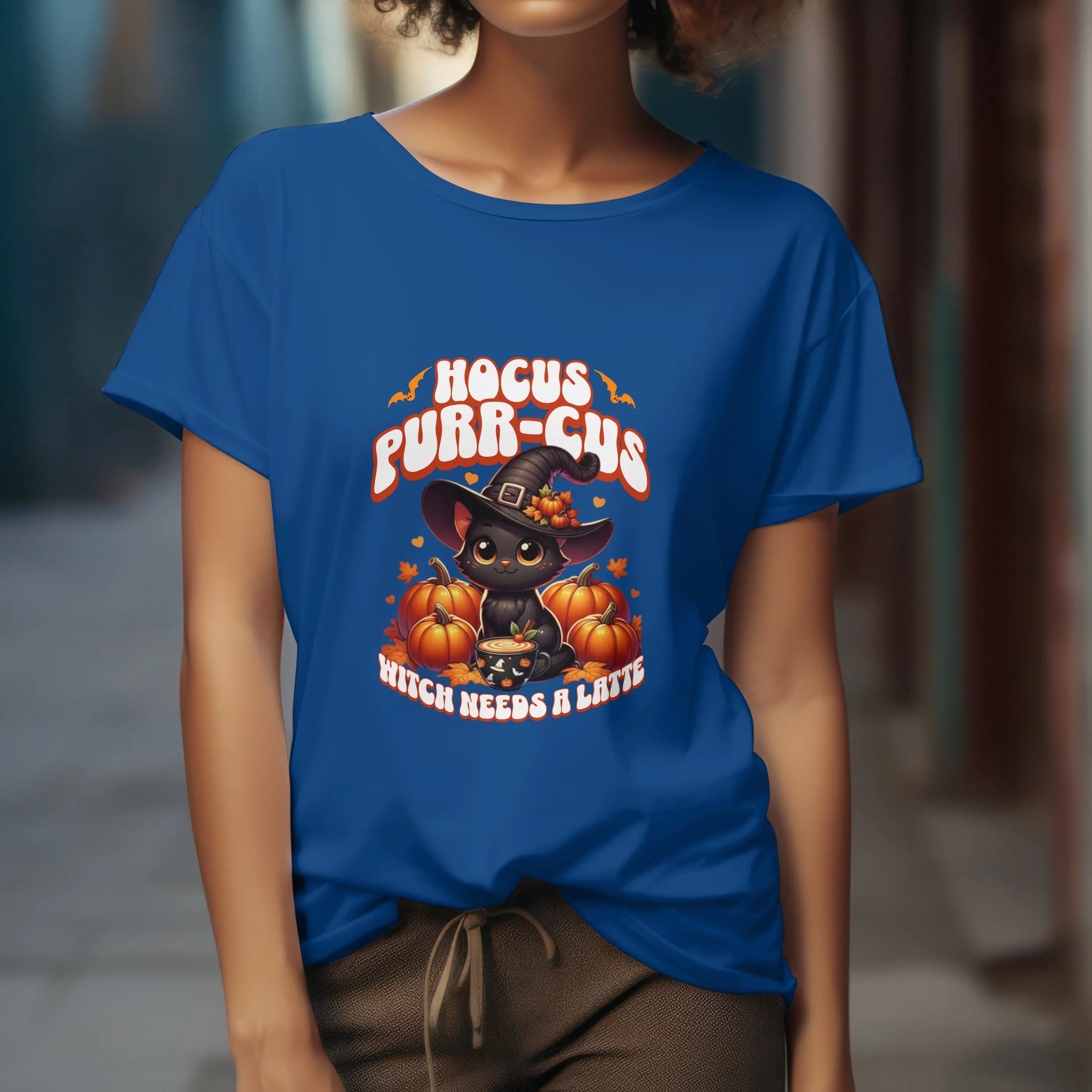 Hocus Purr-cuss Women's Tee - Cute kitten witch Halloween design Printify