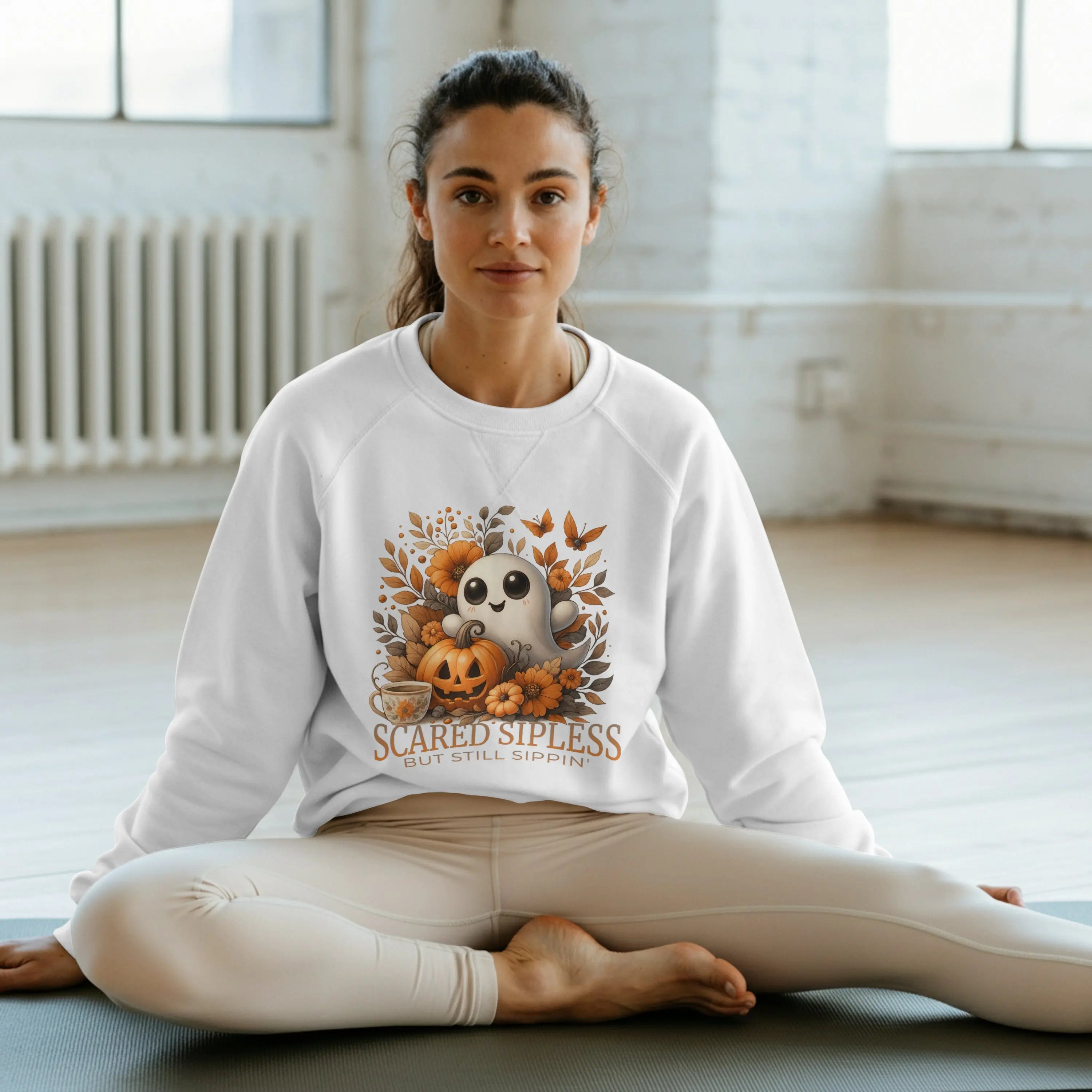 Scared Sipless Sweatshirt Printify