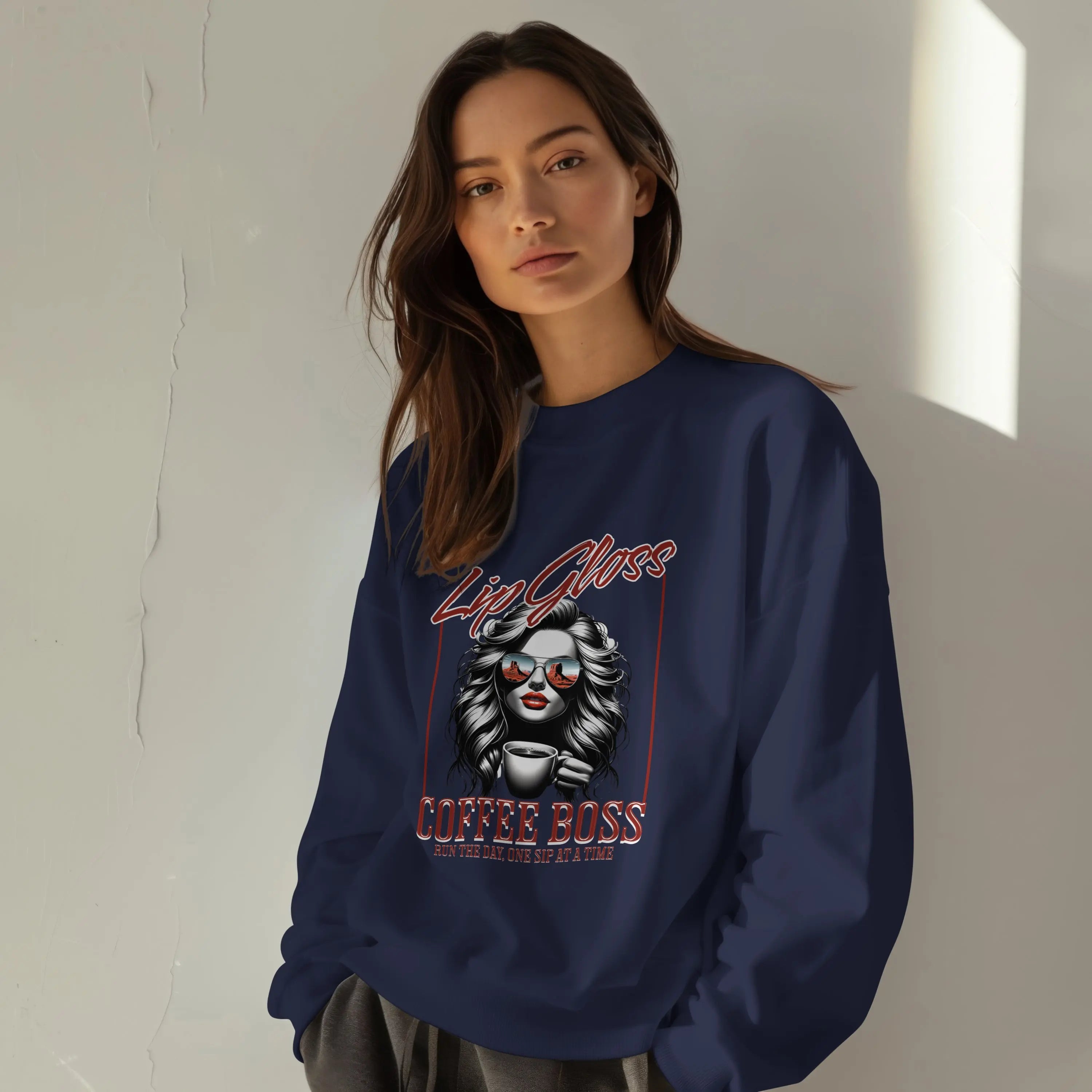 Lip Gloss Coffee Boss Sweatshirt Printify