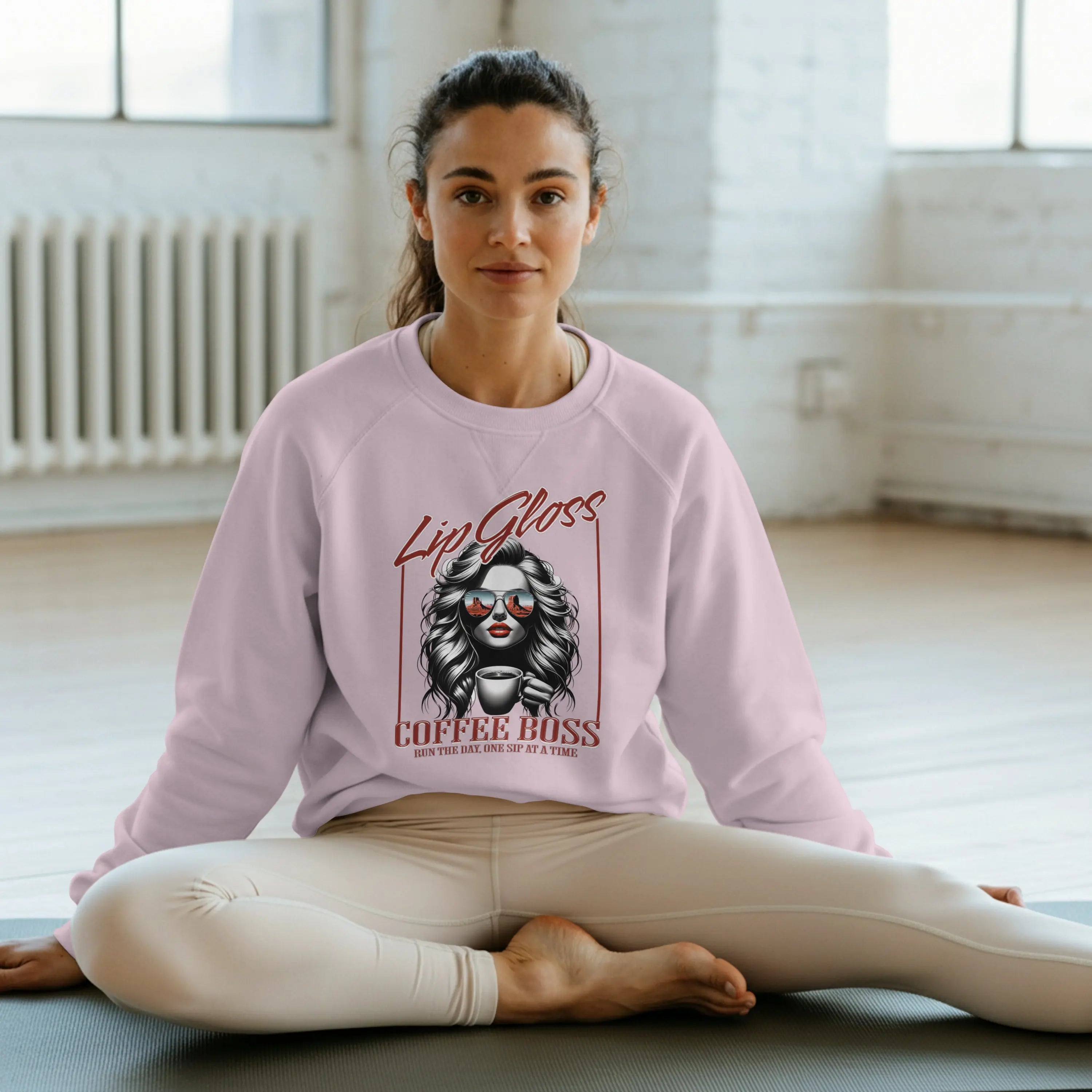 Lip Gloss Coffee Boss Sweatshirt Printify