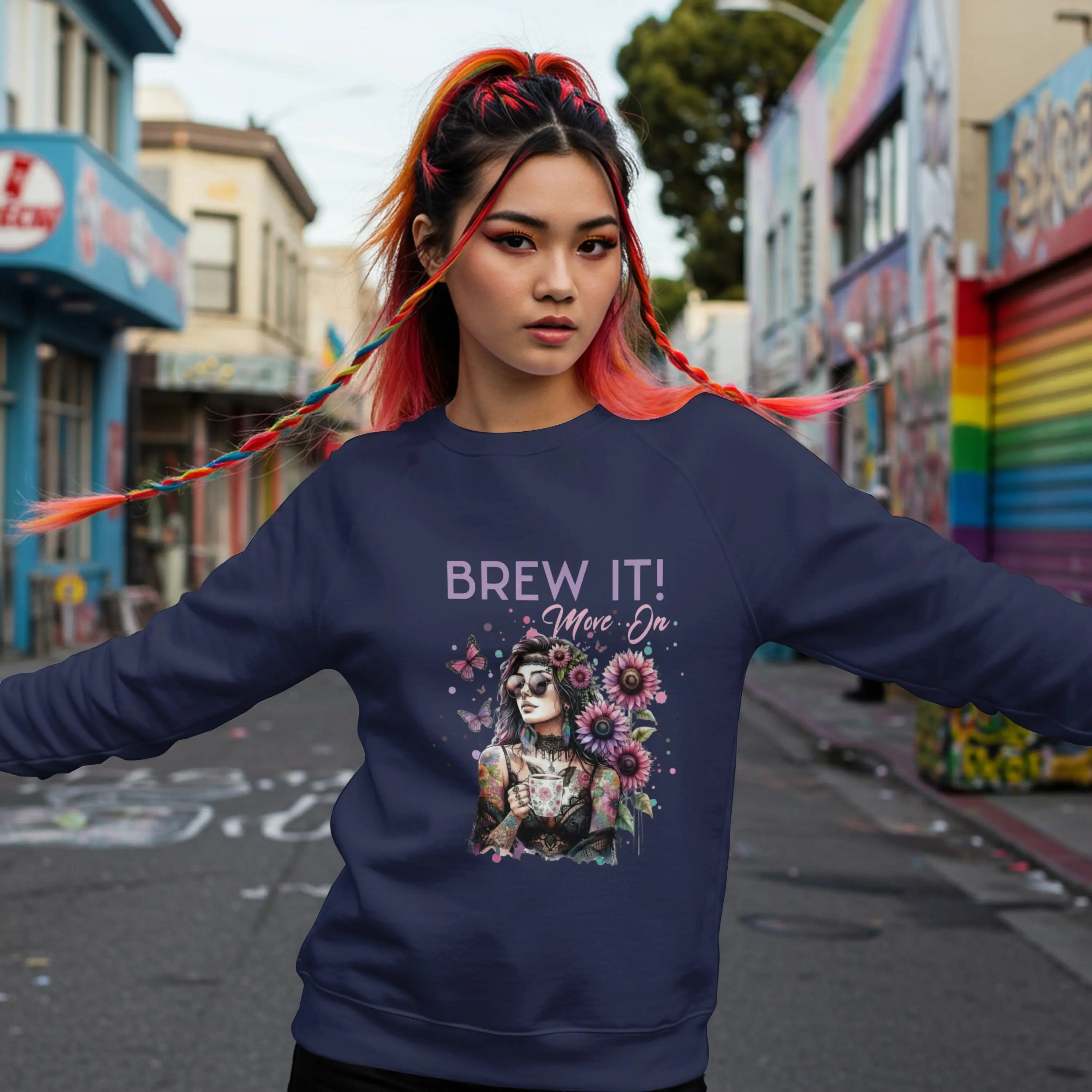 Brew It! Graphic Sweatshirt | Comfortable Crewneck | Eco-Friendly Gift for Coffee Lovers | Ideal for Casual Wear, Gift, Home, Holidays Printify