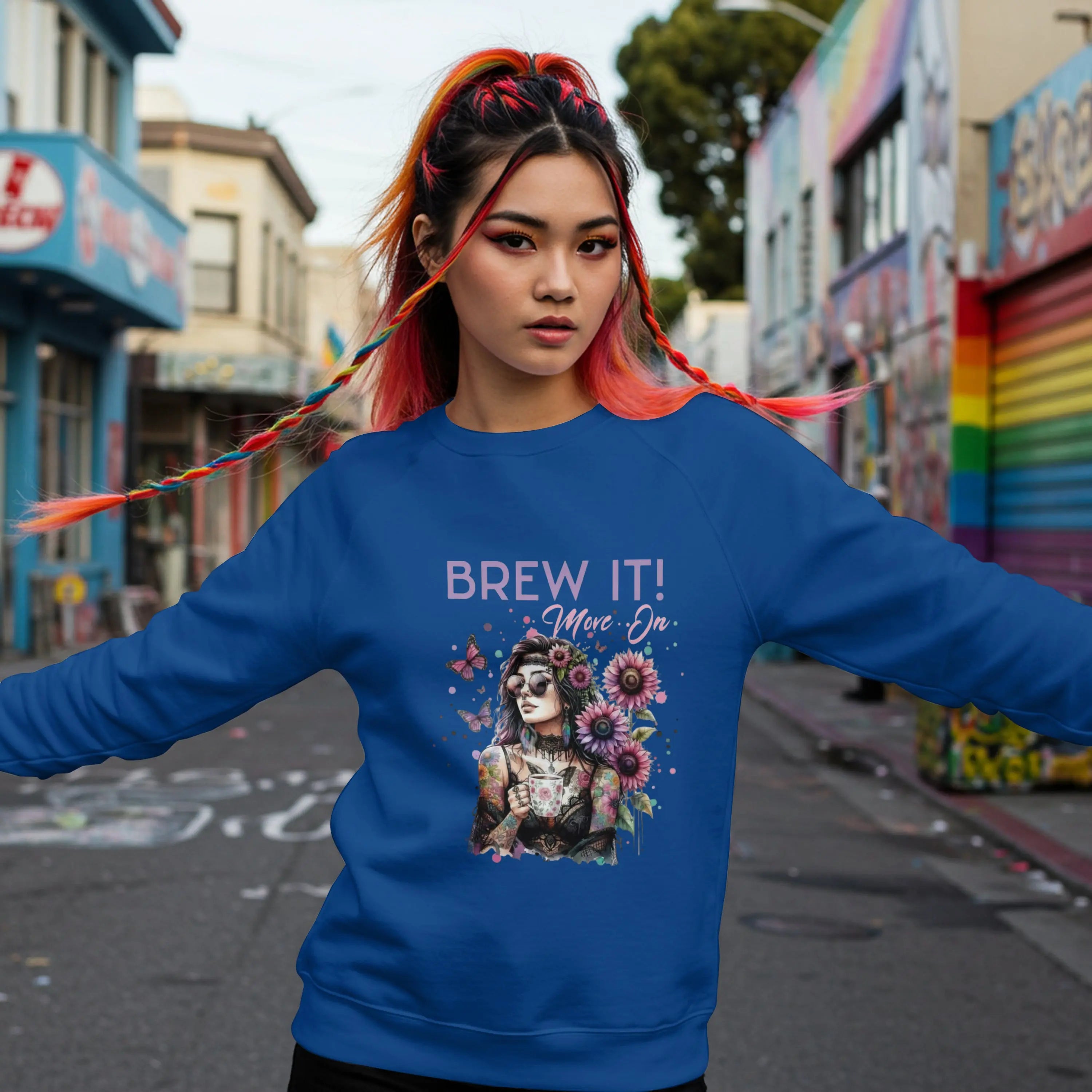 Brew It! Graphic Sweatshirt | Comfortable Crewneck | Eco-Friendly Gift for Coffee Lovers | Ideal for Casual Wear, Gift, Home, Holidays Printify