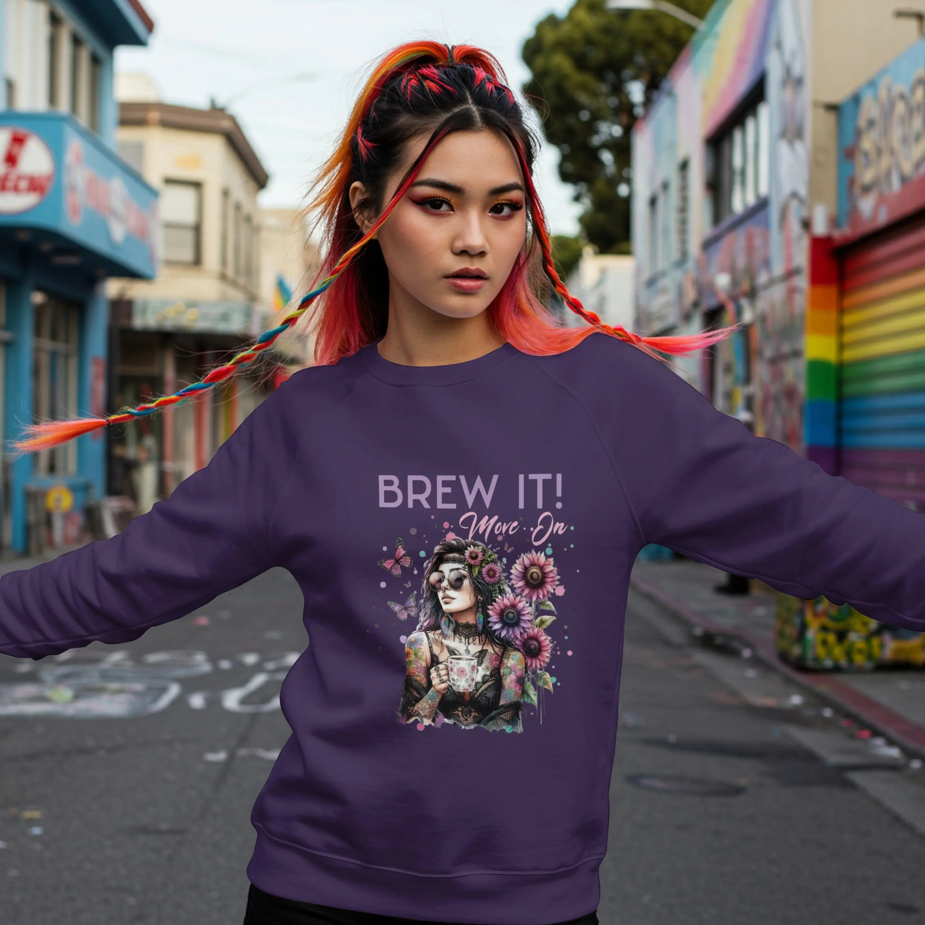 Brew It! Graphic Sweatshirt | Comfortable Crewneck | Eco-Friendly Gift for Coffee Lovers | Ideal for Casual Wear, Gift, Home, Holidays Printify