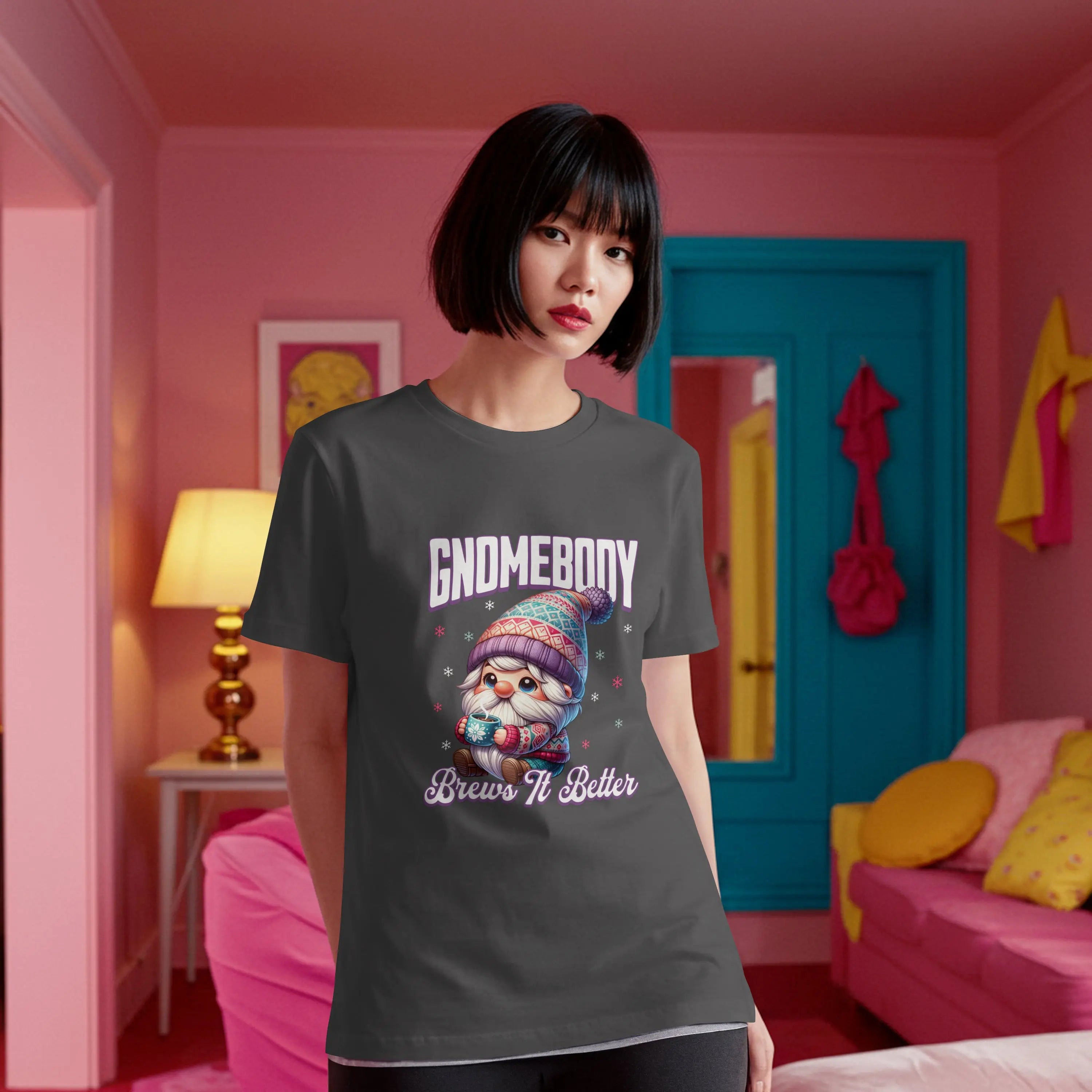 Gnomebody Tee, Cozy Winter Shirt, Gift for Gnome Lovers, Holiday Apparel, Cute Graphic Tee, Fun T-Shirt Printify