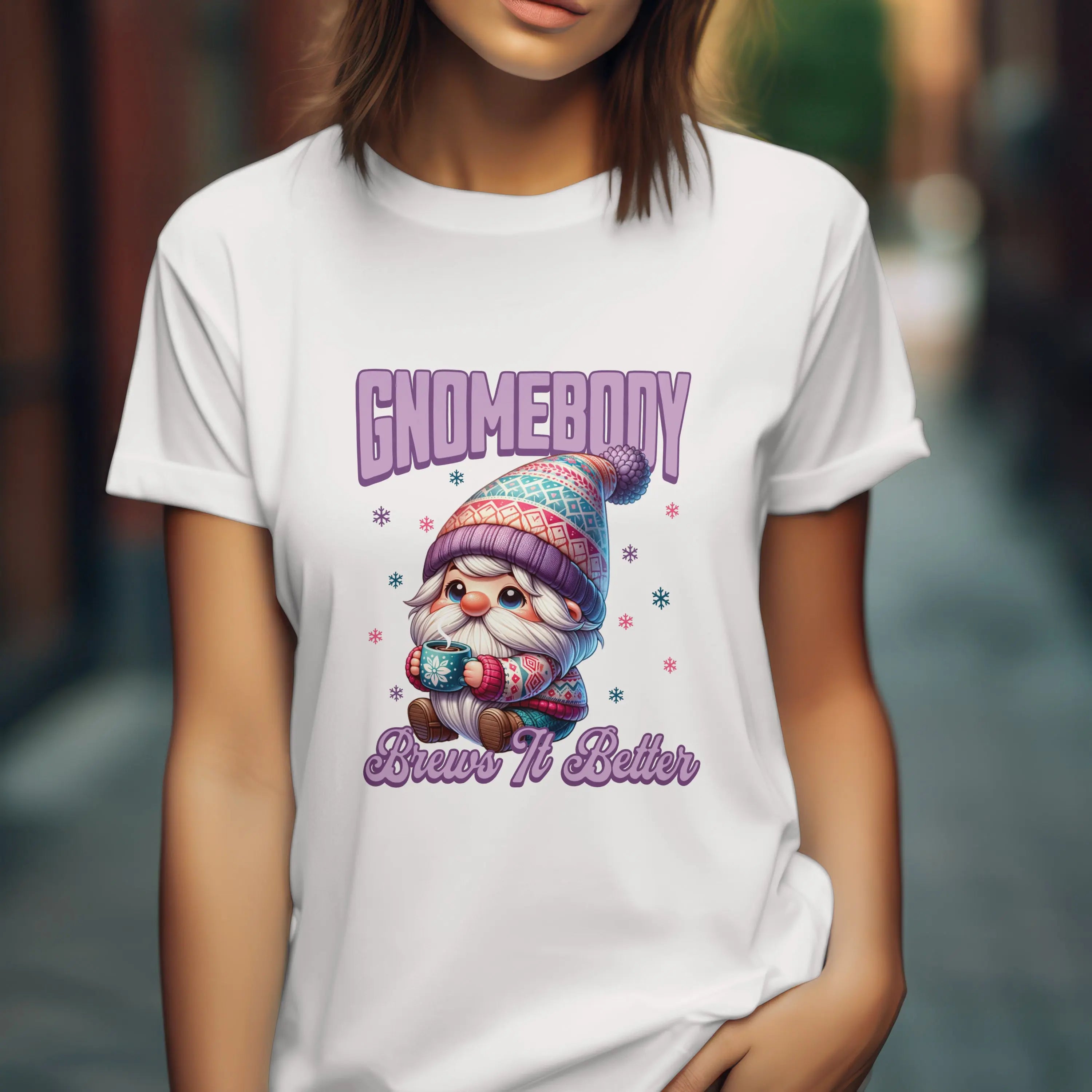 Gnomebody Tee, Cozy Winter Shirt, Gift for Gnome Lovers, Holiday Apparel, Cute Graphic Tee, Fun T-Shirt Printify