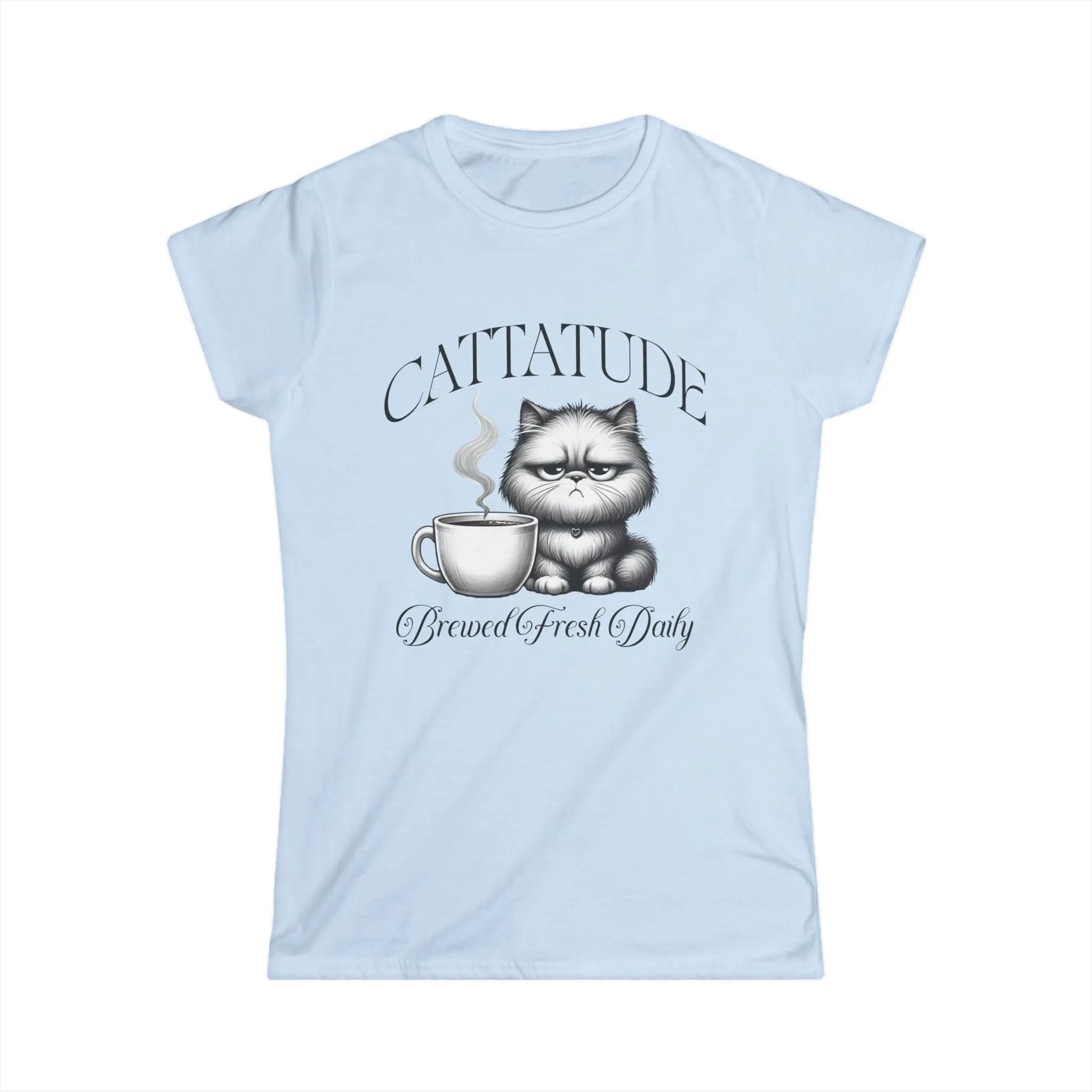 Cattitude Tshirt - Brewed Fresh Dailiy Printify
