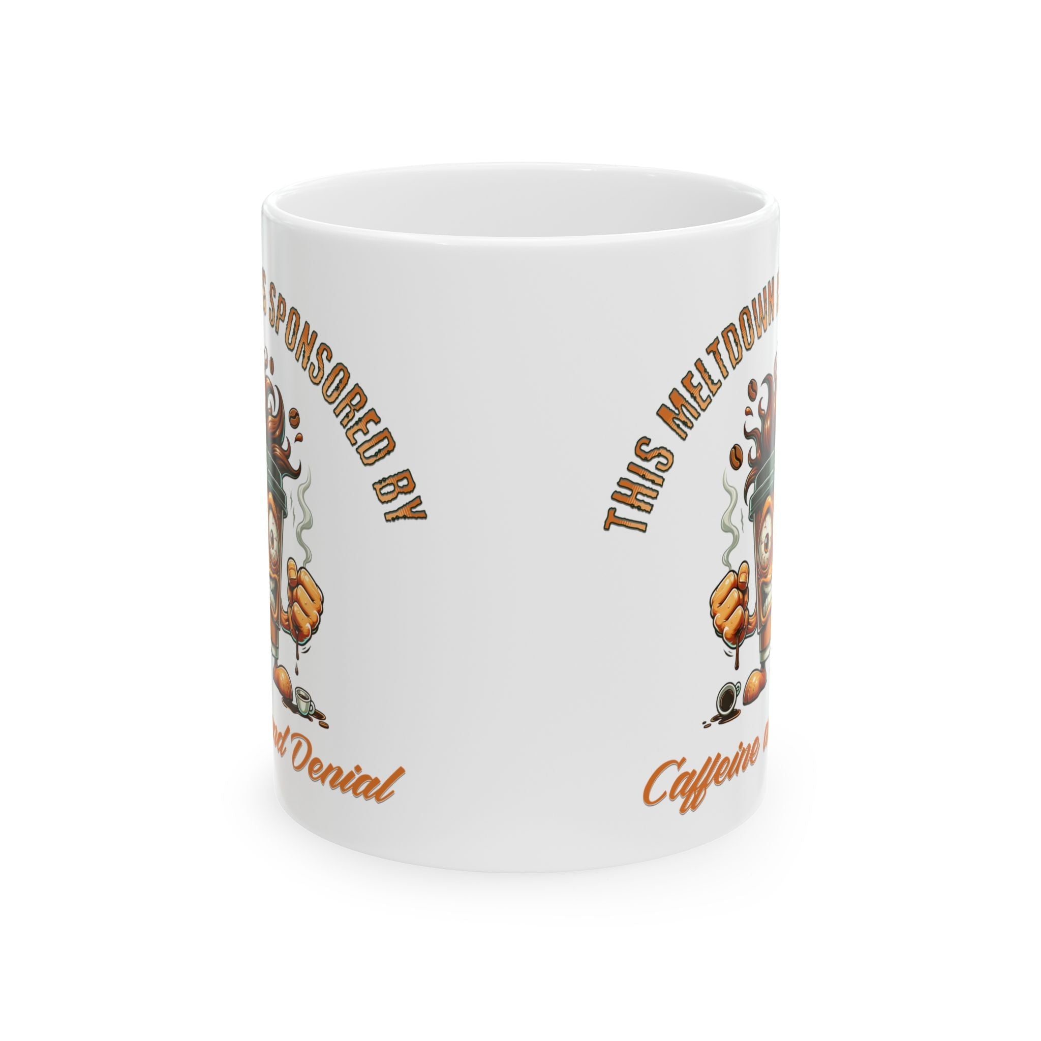 Caffeine and Denial Ceramic Coffee Mug Printify