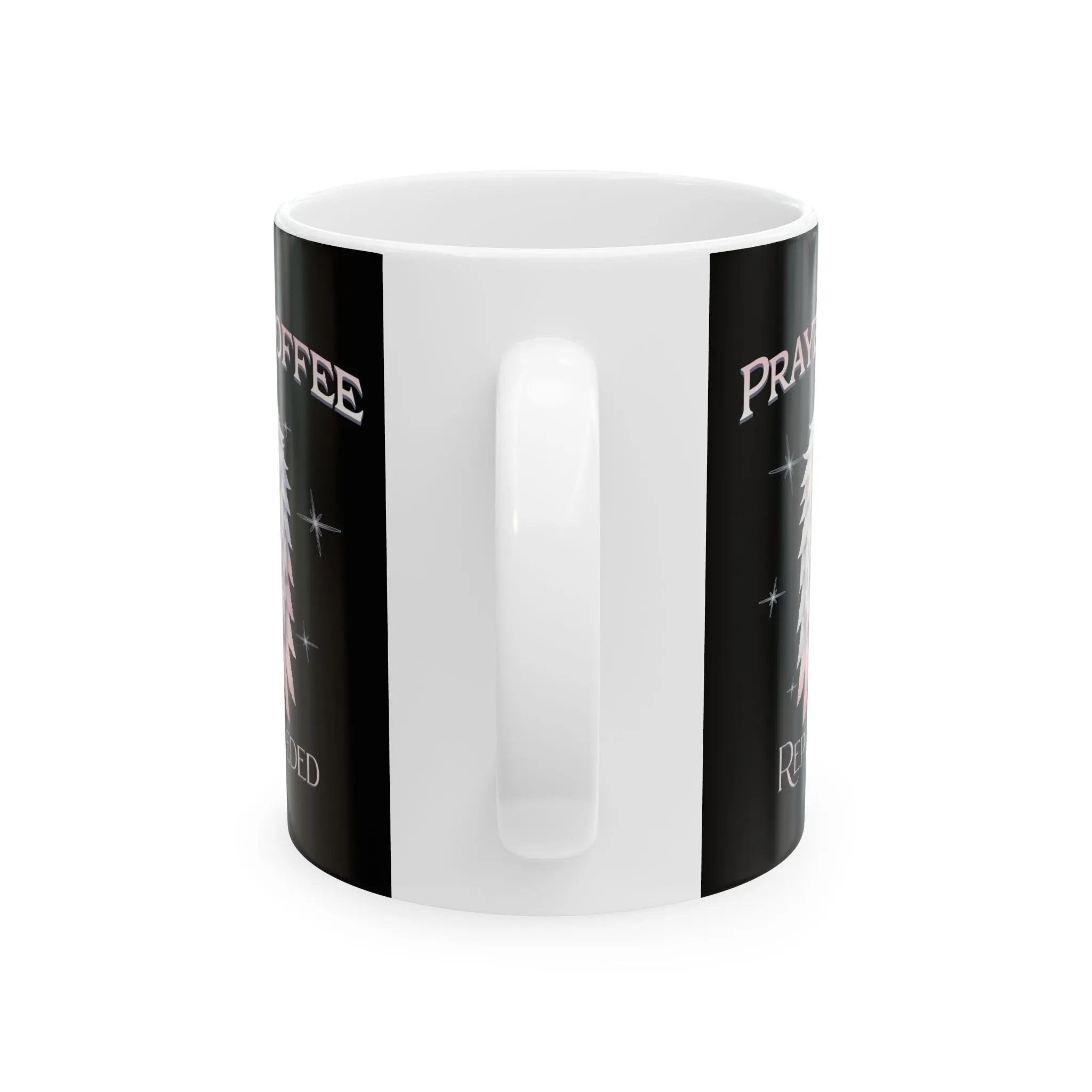Prayer & Coffee Mug, Angel Wings Design, Gift for Coffee Lovers, Spiritual Decor, Inspirational Mug, Unique Kitchenware - Boldly Bitter Company