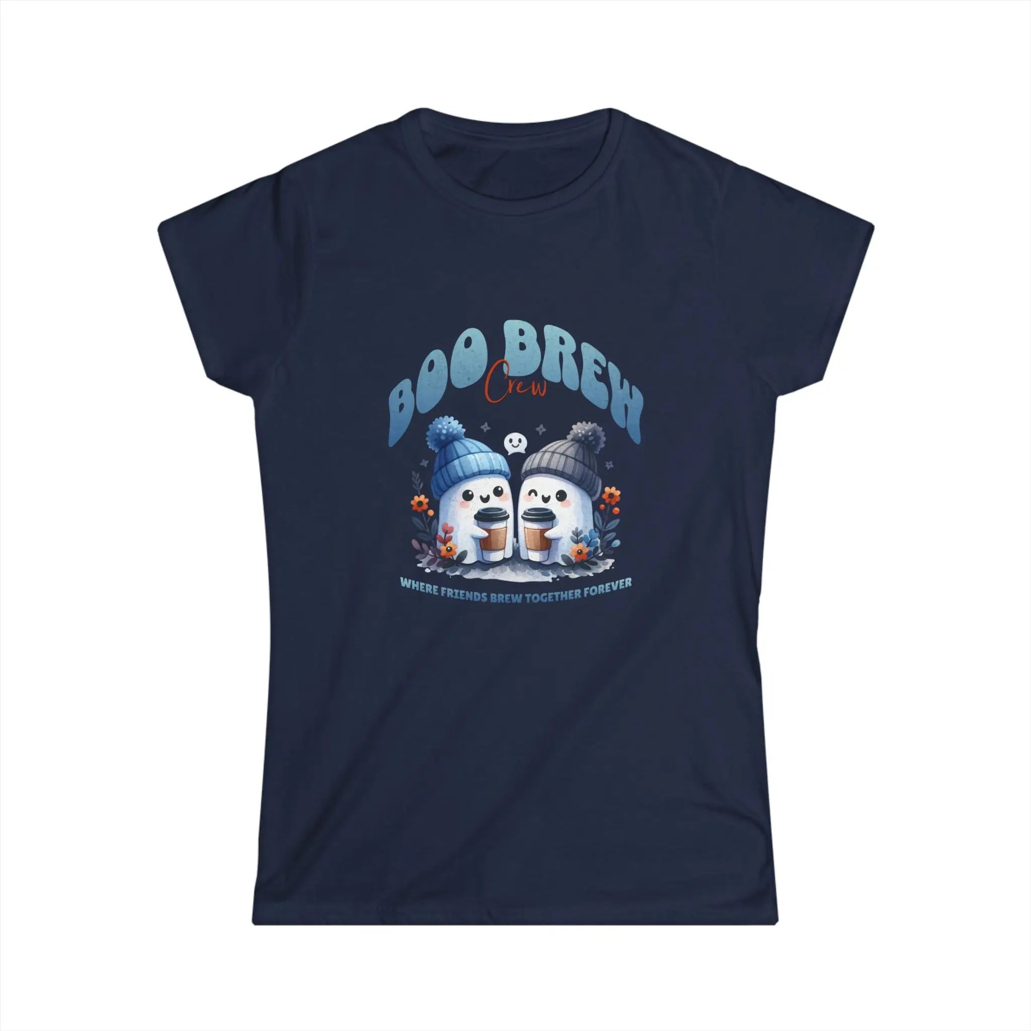 Boo Brew Crew T-Shirt - Cute Ghost Coffee tee Printify
