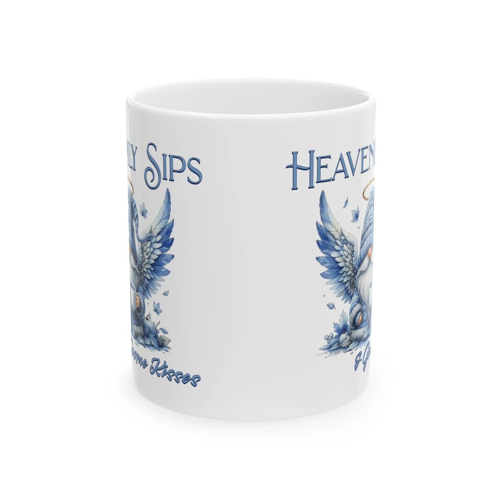 Heavenly Sips Ceramic Mug - 11oz, Inspirational Coffee Cup, Gifts for Tea Lovers, Unique Kitchen Decor, Angelic Design Printify