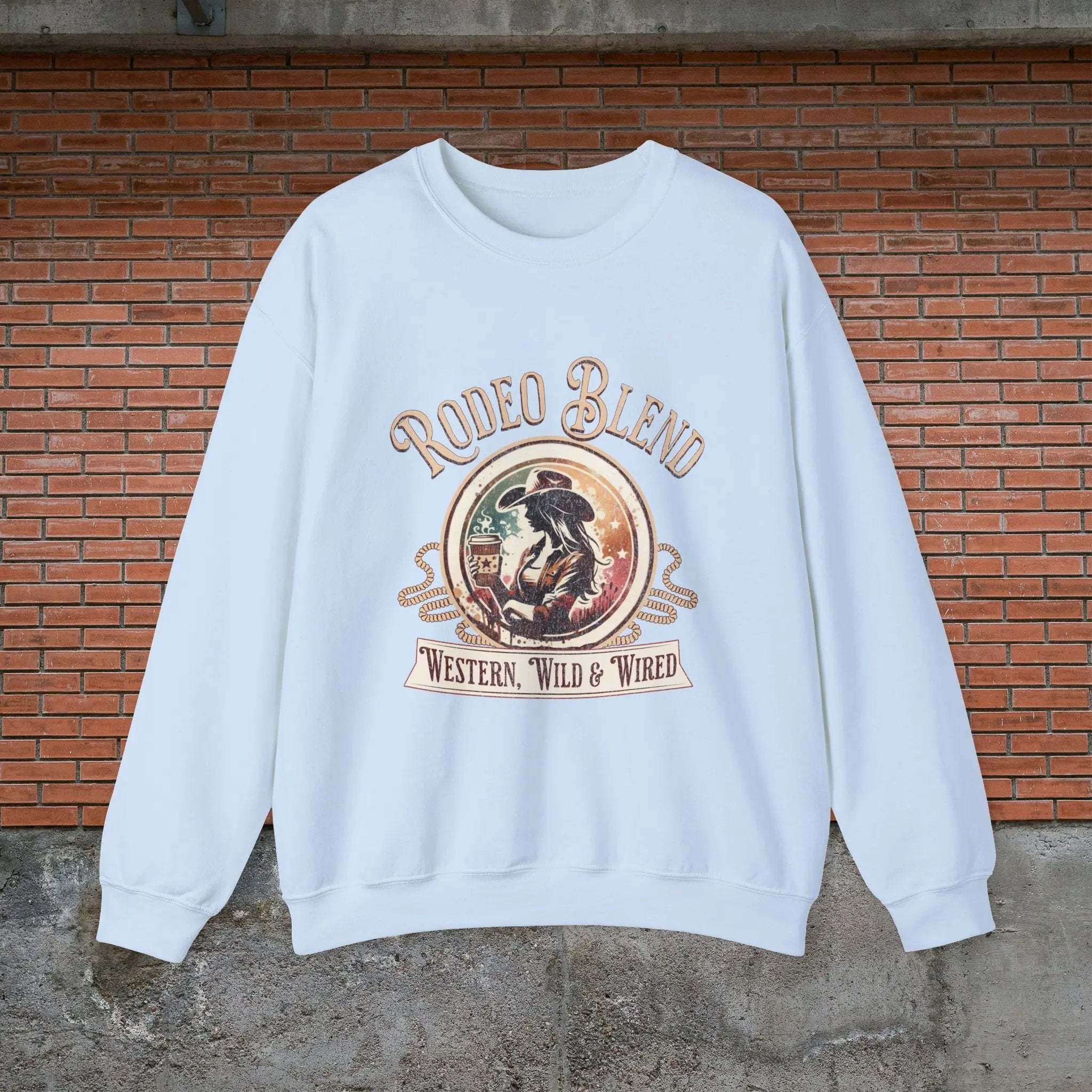Western Rodeo Blend Sweatshirt, Cozy Unisex Sweater, Vintage Graphic Crewneck, Country Style Apparel, Perfect for Rodeo Events - Boldly Bitter Company