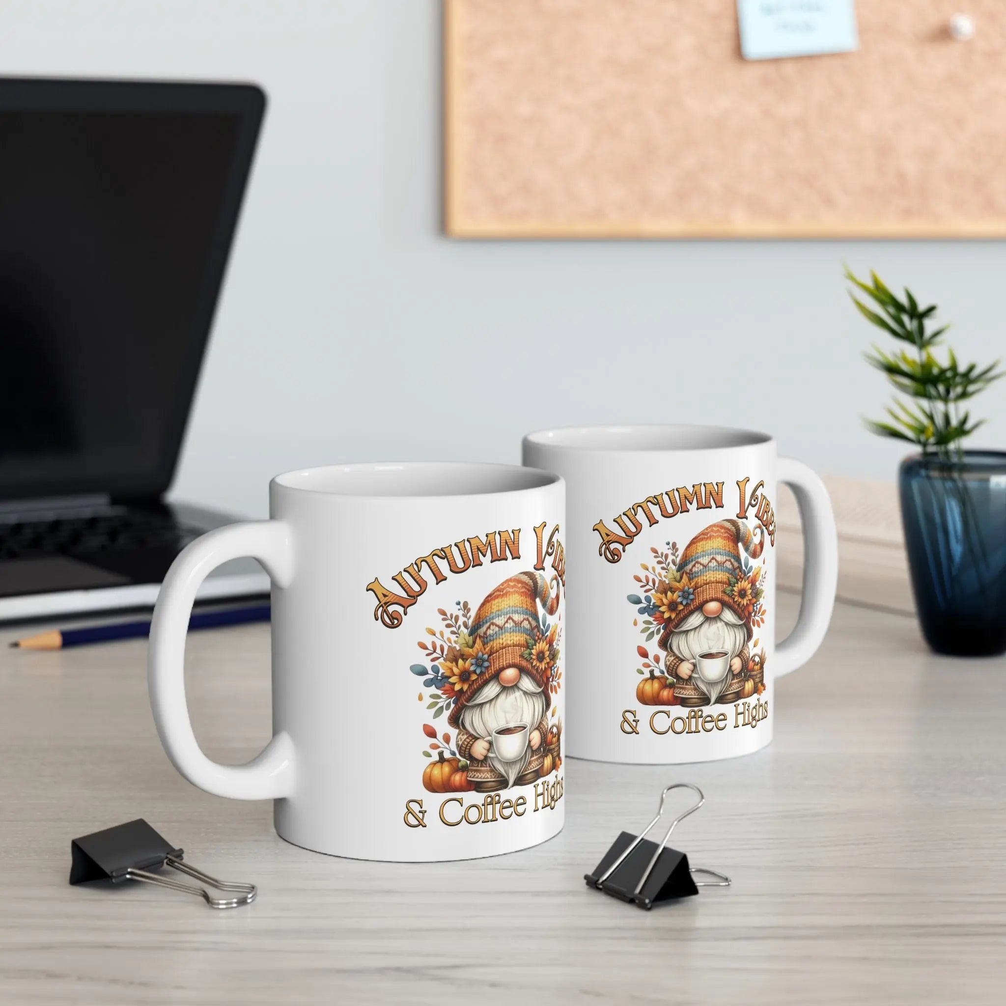 Autumn Vibes Ceramic Mug, Cozy Barn Decor, Fall Coffee Cup, Harvest Gift, Thanksgiving Mug, Warm Holiday Drinkware Printify