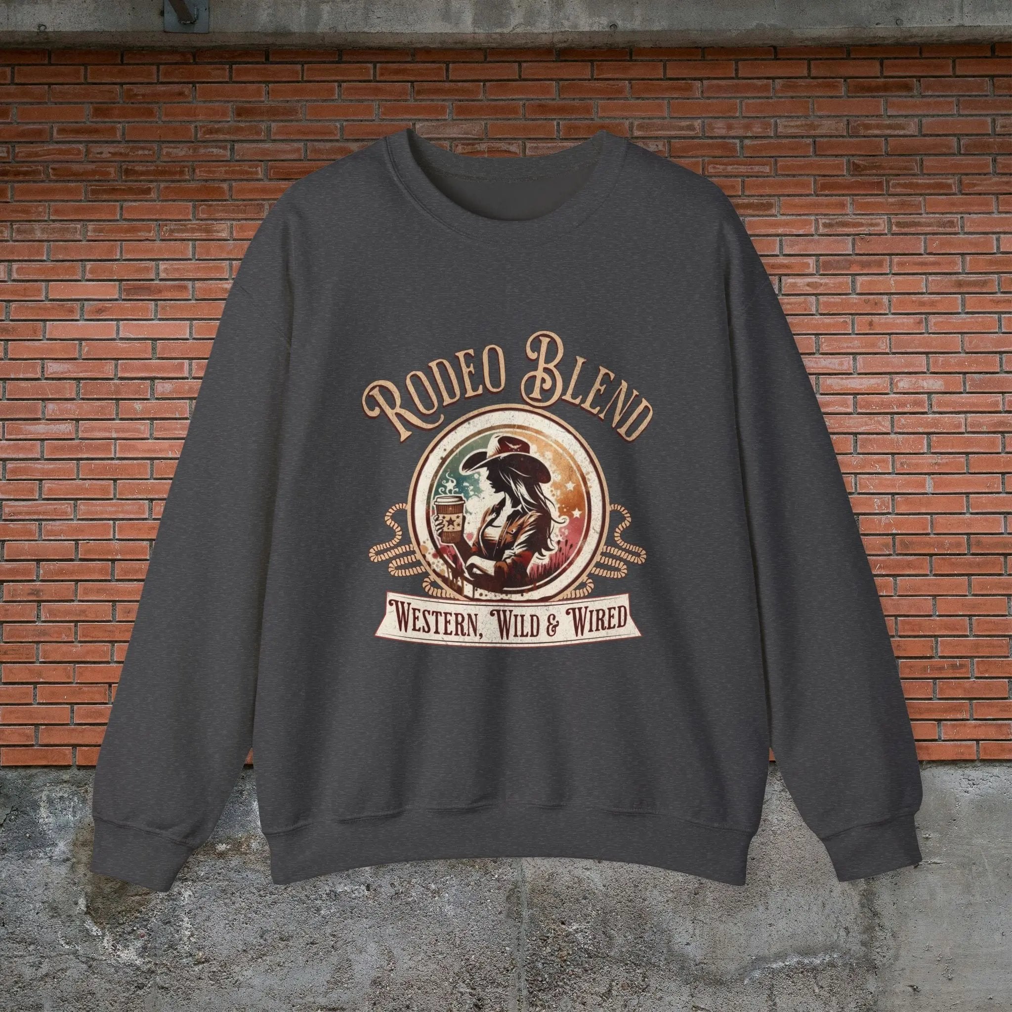 Western Rodeo Blend Sweatshirt, Cozy Unisex Sweater, Vintage Graphic Crewneck, Country Style Apparel, Perfect for Rodeo Events - Boldly Bitter Company