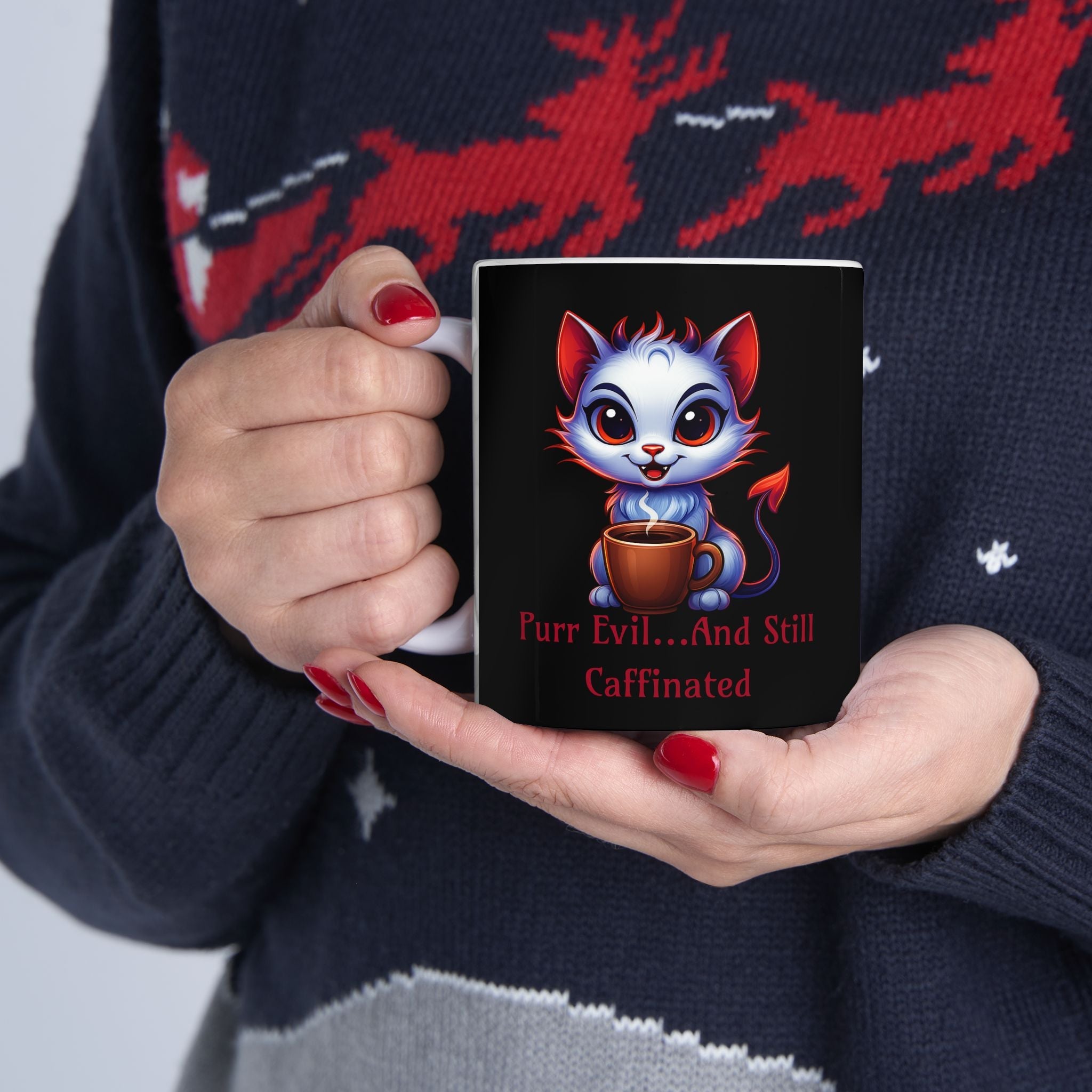 Purr Evil 11 oz Ceramic Mug Printify