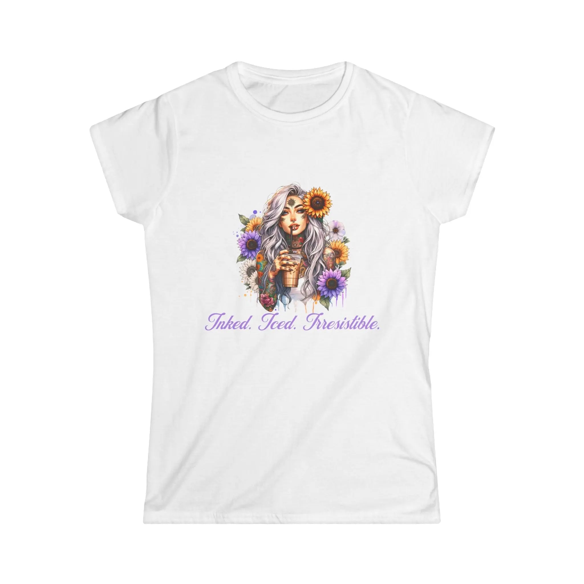 Irresistible Tshirt - Sunflower Tattoo Woman Coffee Tee Printify
