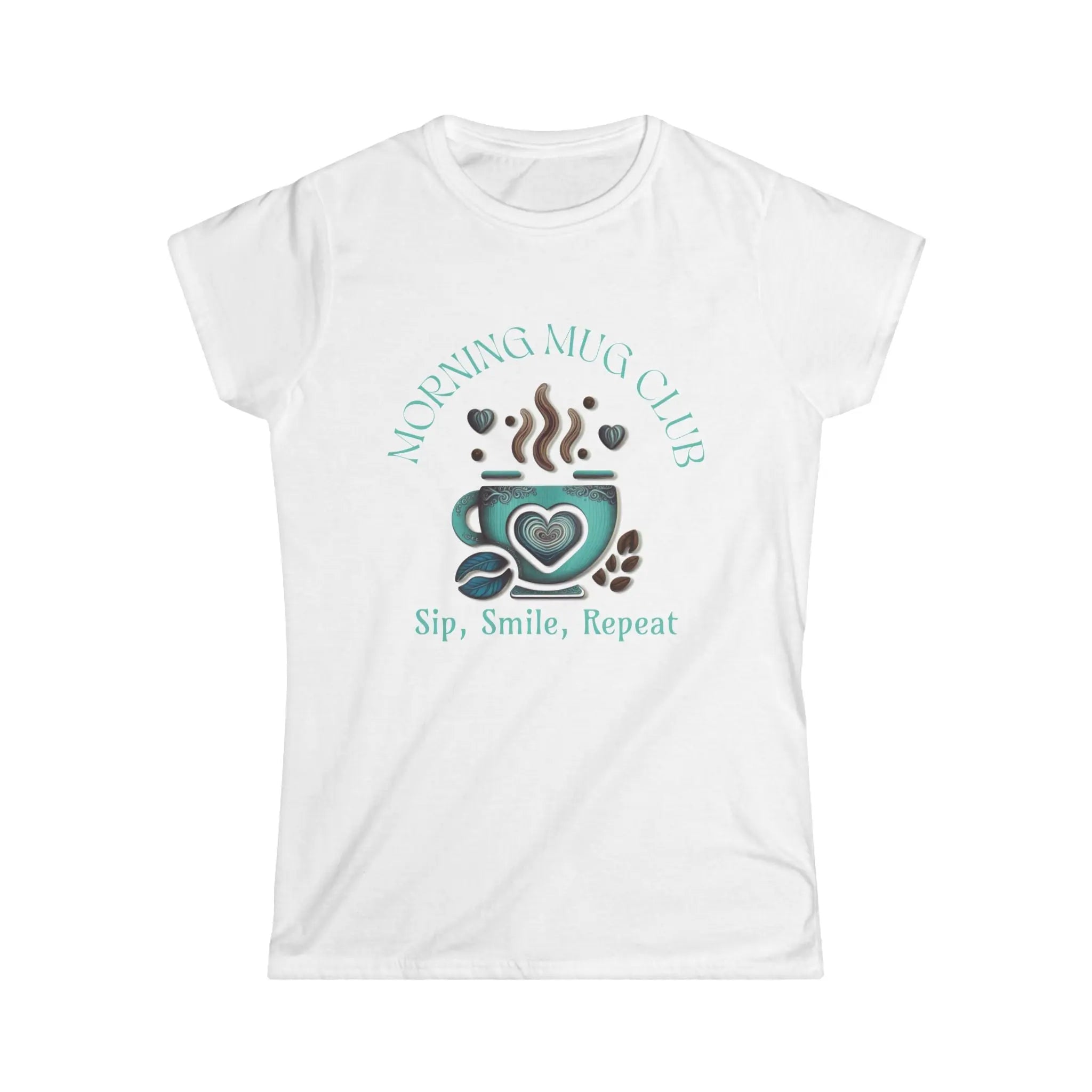 Sip, Smile, Repeat Tshirt - Morning Mug Club - Boho Style Coffee Mug Tee Printify