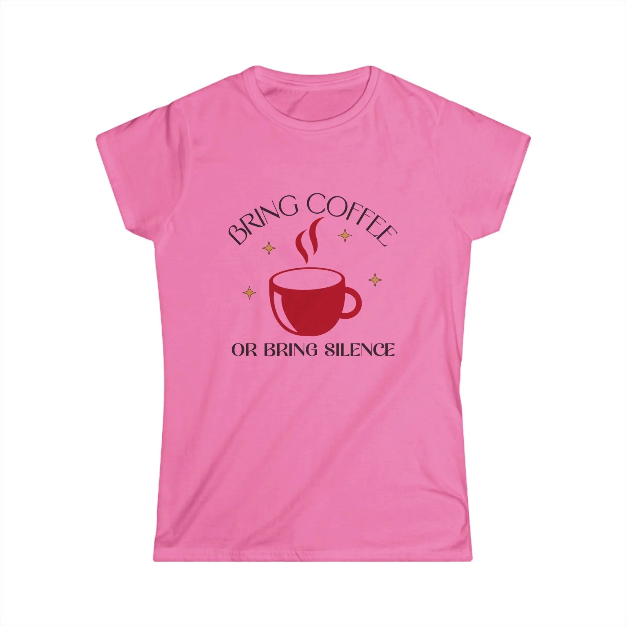 Bring Coffee Tshirt - Bring Coffee or Bring Silence decorative coffee tee Printify
