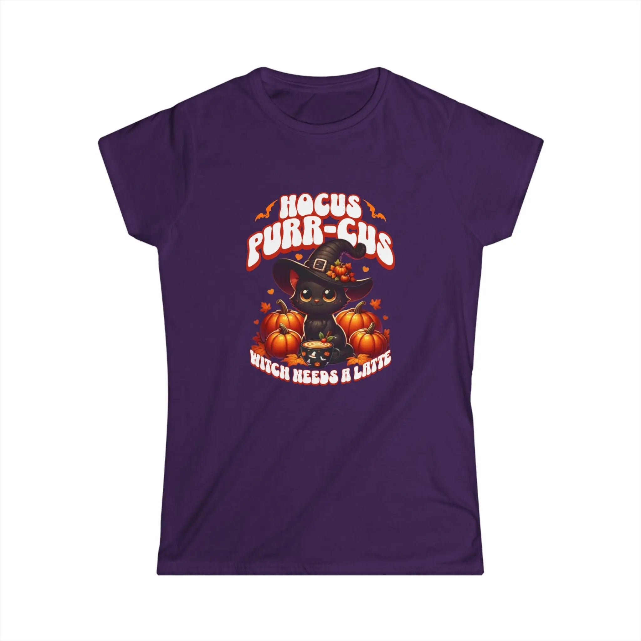 Hocus Purr-cuss Women's Tee - Cute kitten witch Halloween design Printify