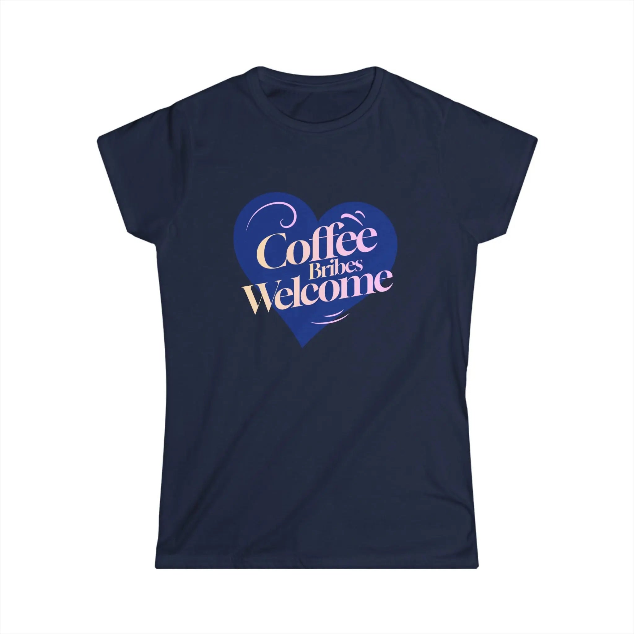 Coffee Bribes Welcome T-Shirt – Cute Heart Coffee Lover Tee Printify