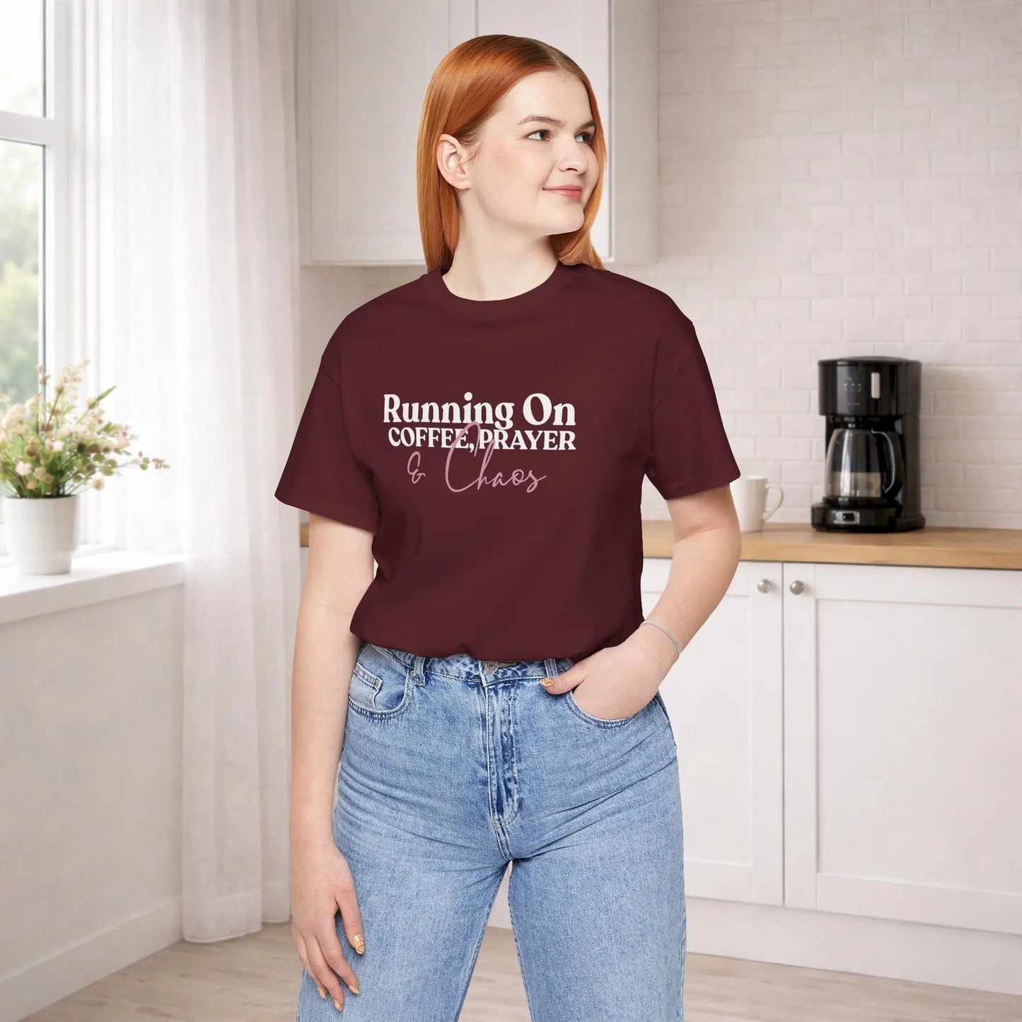 Running on Coffee, Prayer & Chaos T-Shirt Printify
