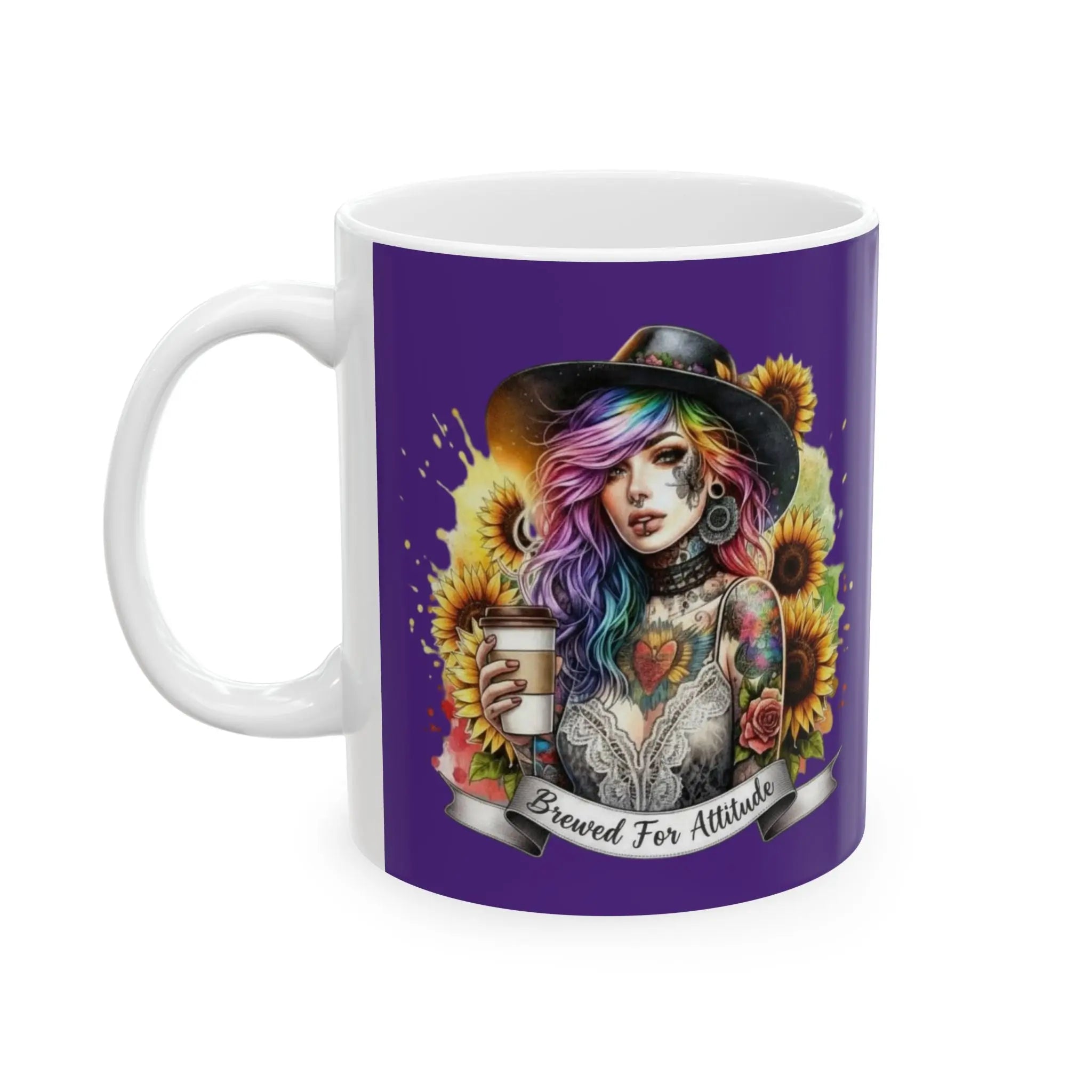 Brewed for Attitude Ceramic Mug | Artistic Coffee Cup, Gift for Her, Unique Tea Mug, Home Decor, Halloween Printify