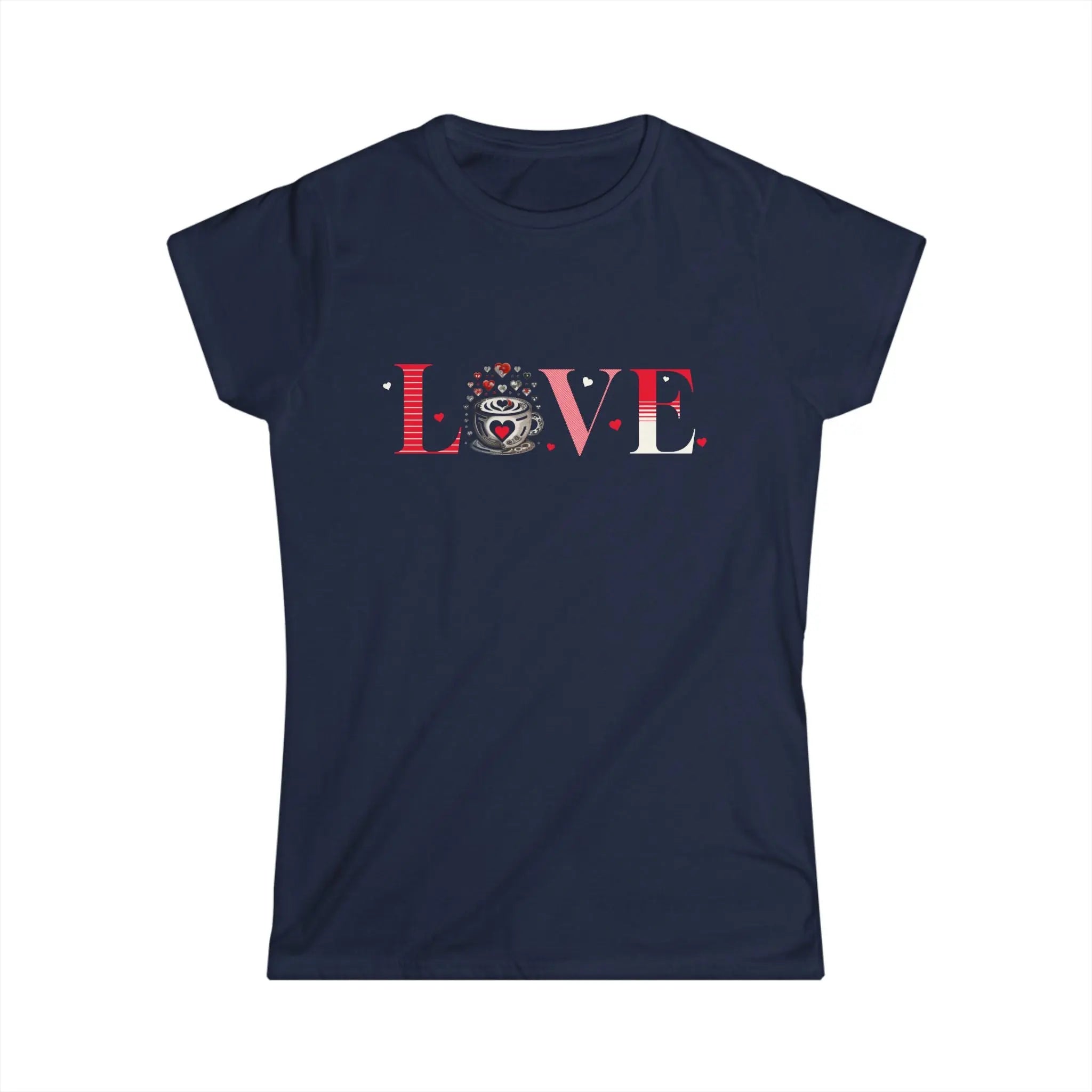 Coffee Love T-Shirt – “LOVE” with Coffee Cup Design Printify