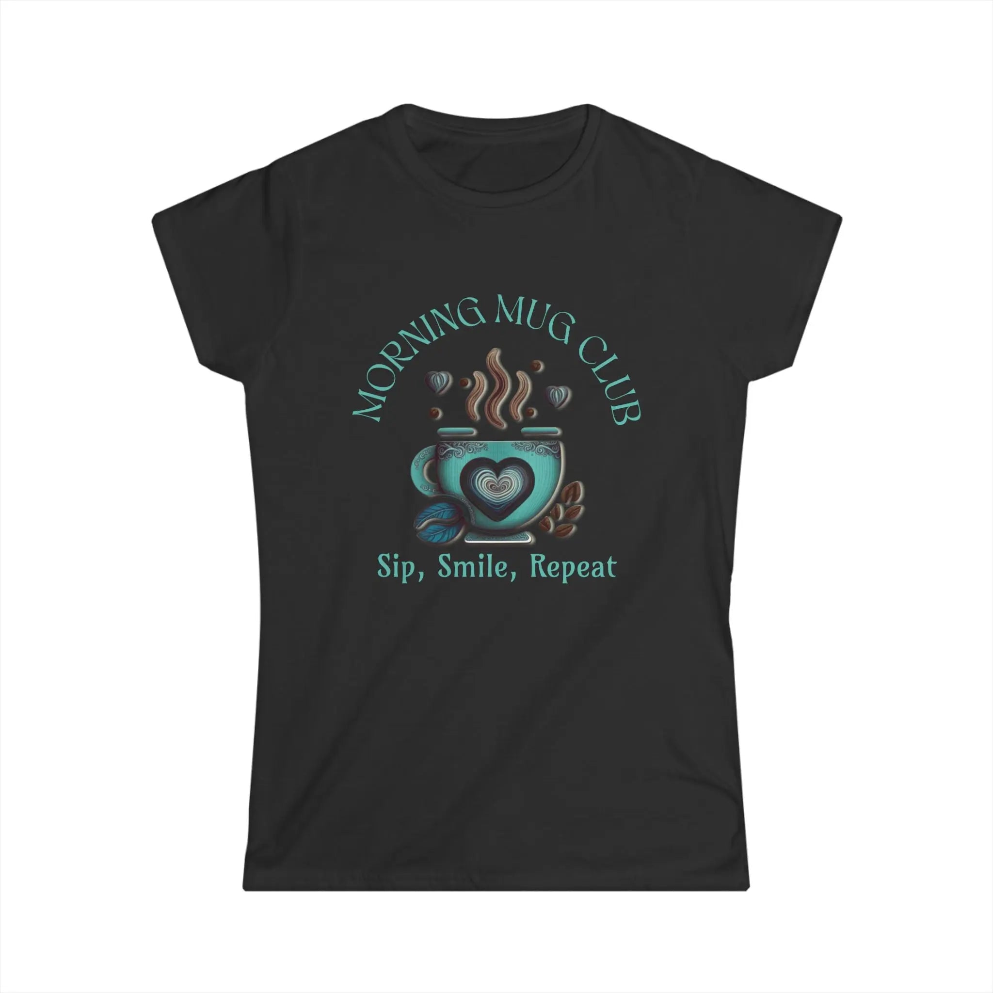 Sip, Smile, Repeat Tshirt - Morning Mug Club - Boho Style Coffee Mug Tee Printify