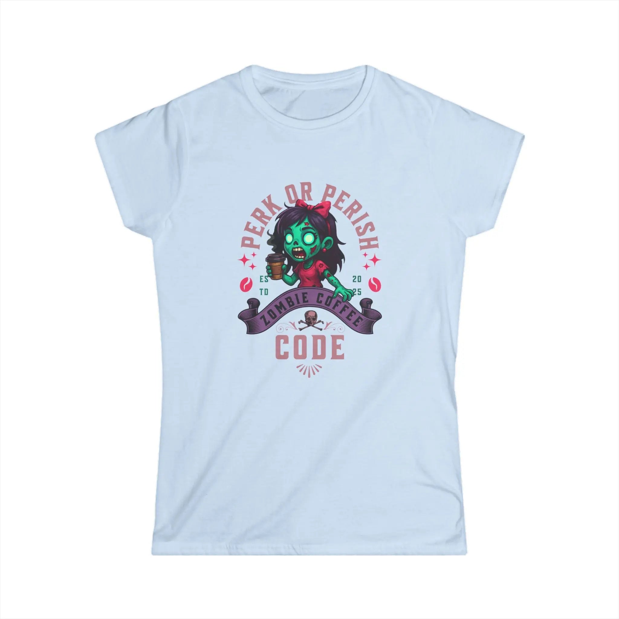 Perk or Perish Tshirt - Zombie Coffee Code Printify