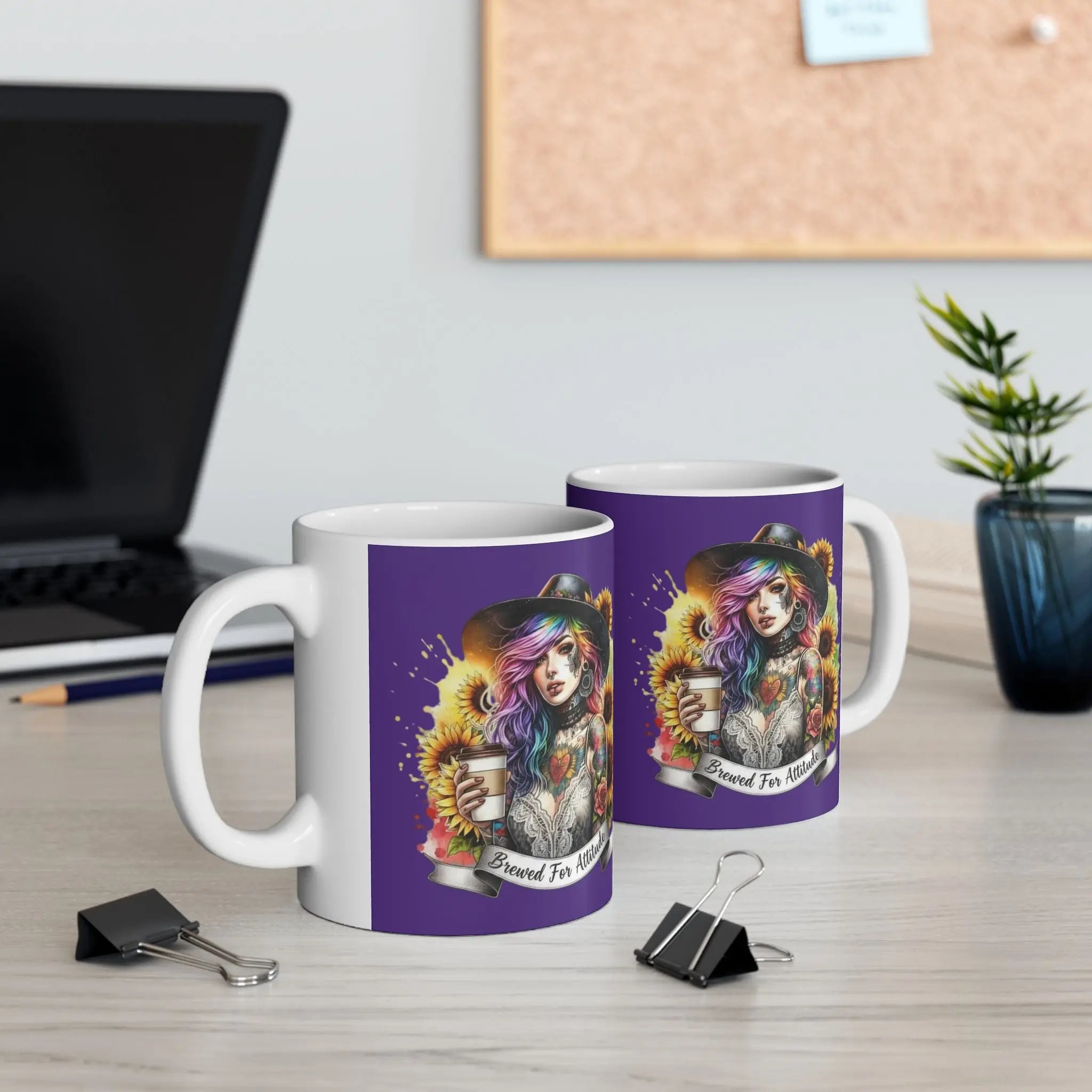 Brewed for Attitude Ceramic Mug | Artistic Coffee Cup, Gift for Her, Unique Tea Mug, Home Decor, Halloween Printify
