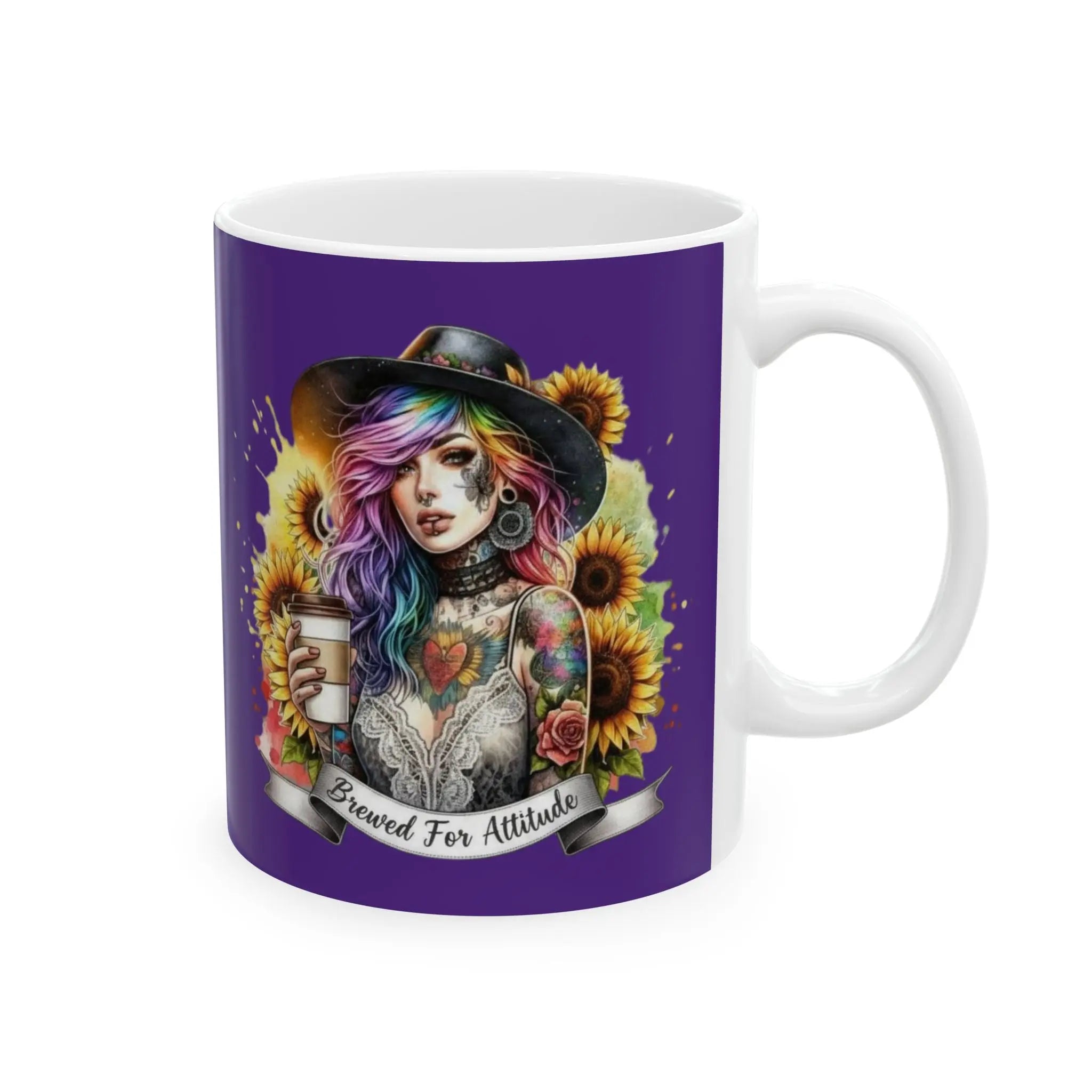 Brewed for Attitude Ceramic Mug | Artistic Coffee Cup, Gift for Her, Unique Tea Mug, Home Decor, Halloween Printify