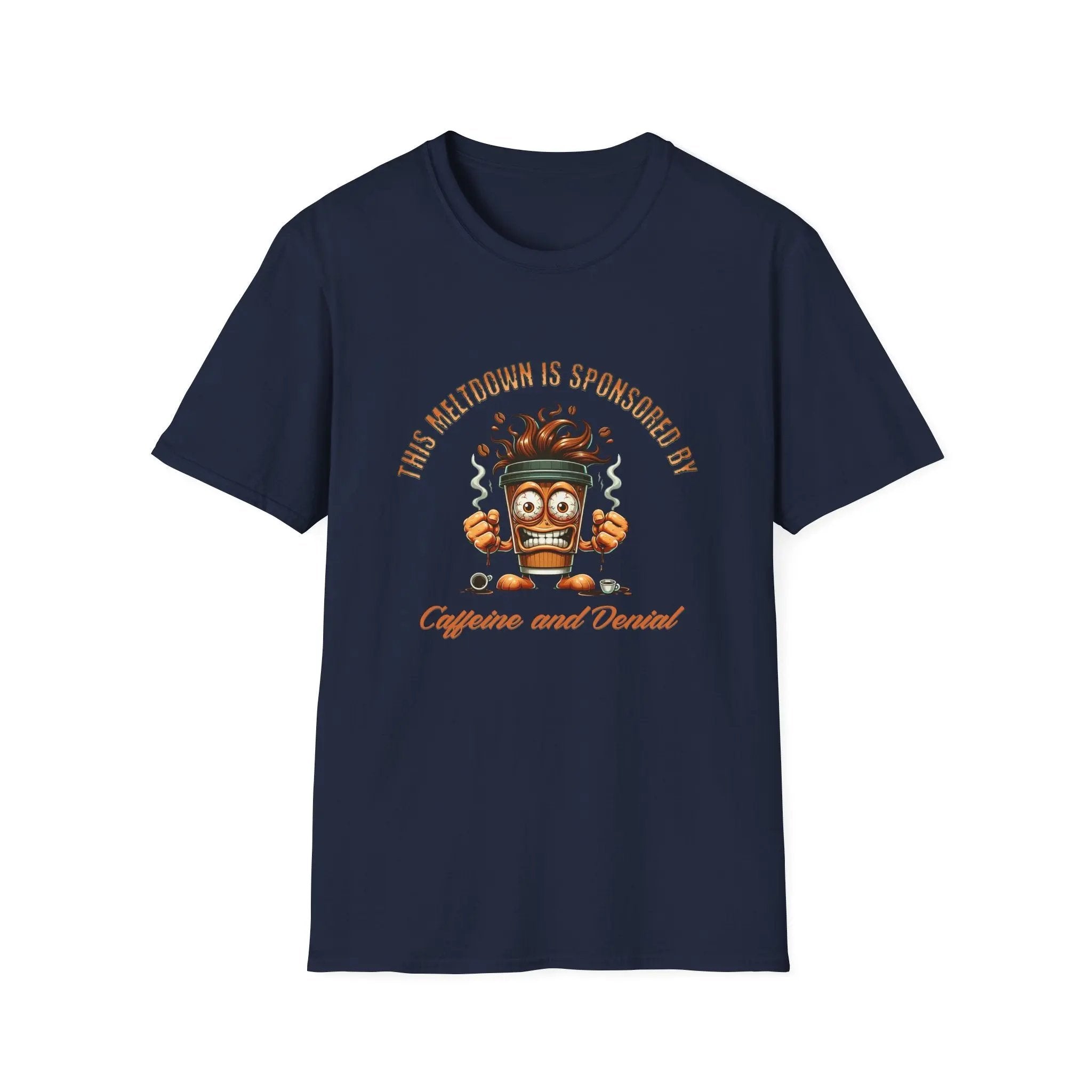 Caffeine and Denial T-Shirt - Boldly Bitter Company