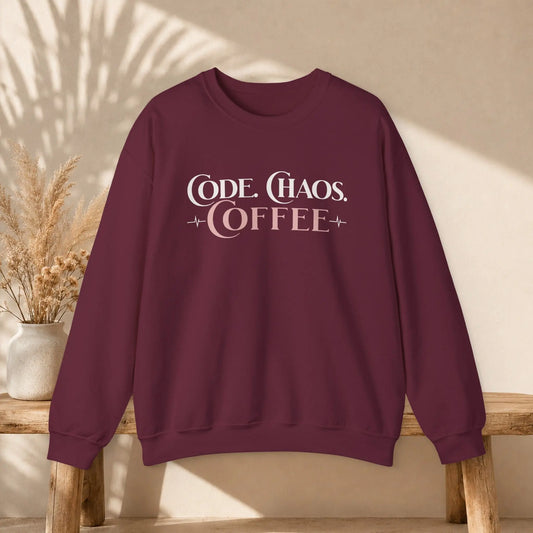 Code, Chaos, Coffee Sweatshirt Printify
