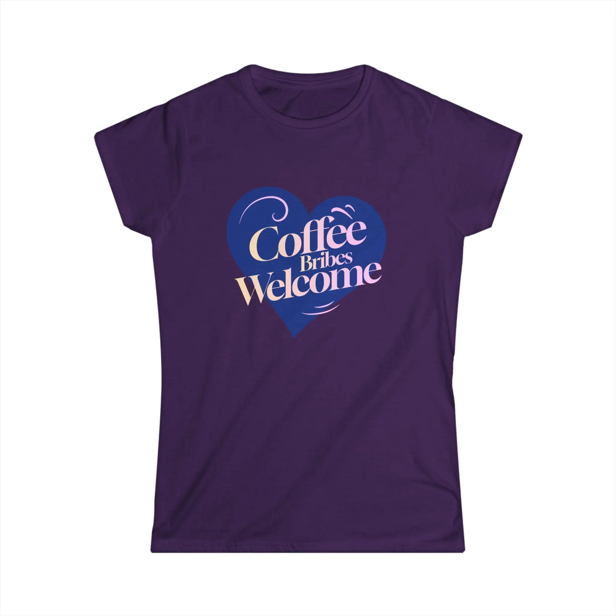 Coffee Bribes Welcome T-Shirt – Cute Heart Coffee Lover Tee Printify