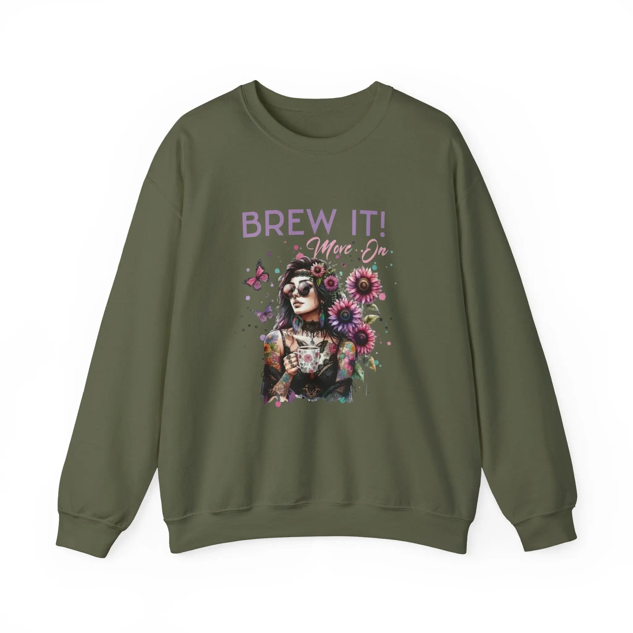 Brew It! Graphic Sweatshirt | Comfortable Crewneck | Eco-Friendly Gift for Coffee Lovers | Ideal for Casual Wear, Gift, Home, Holidays Printify