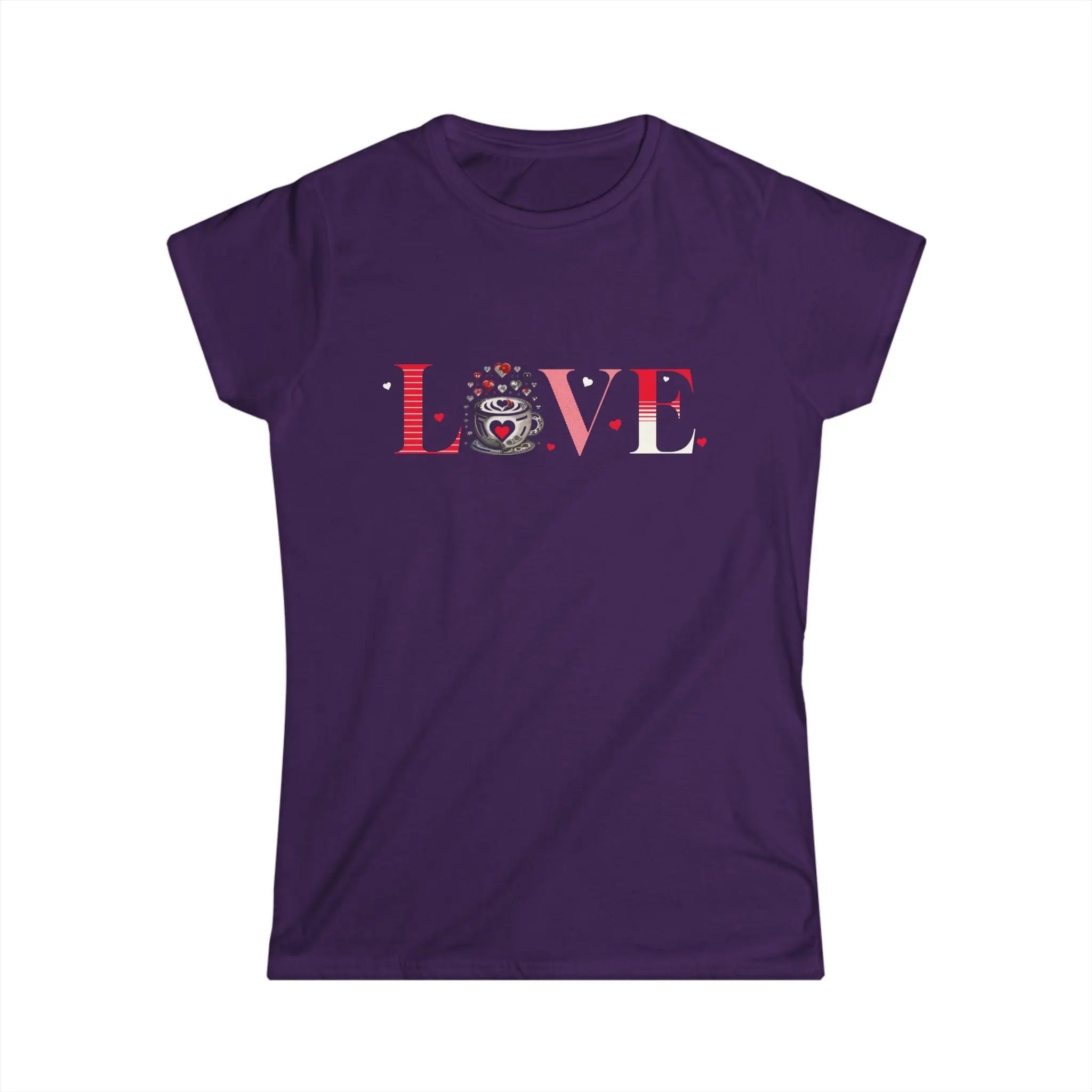 Coffee Love T-Shirt – “LOVE” with Coffee Cup Design Printify