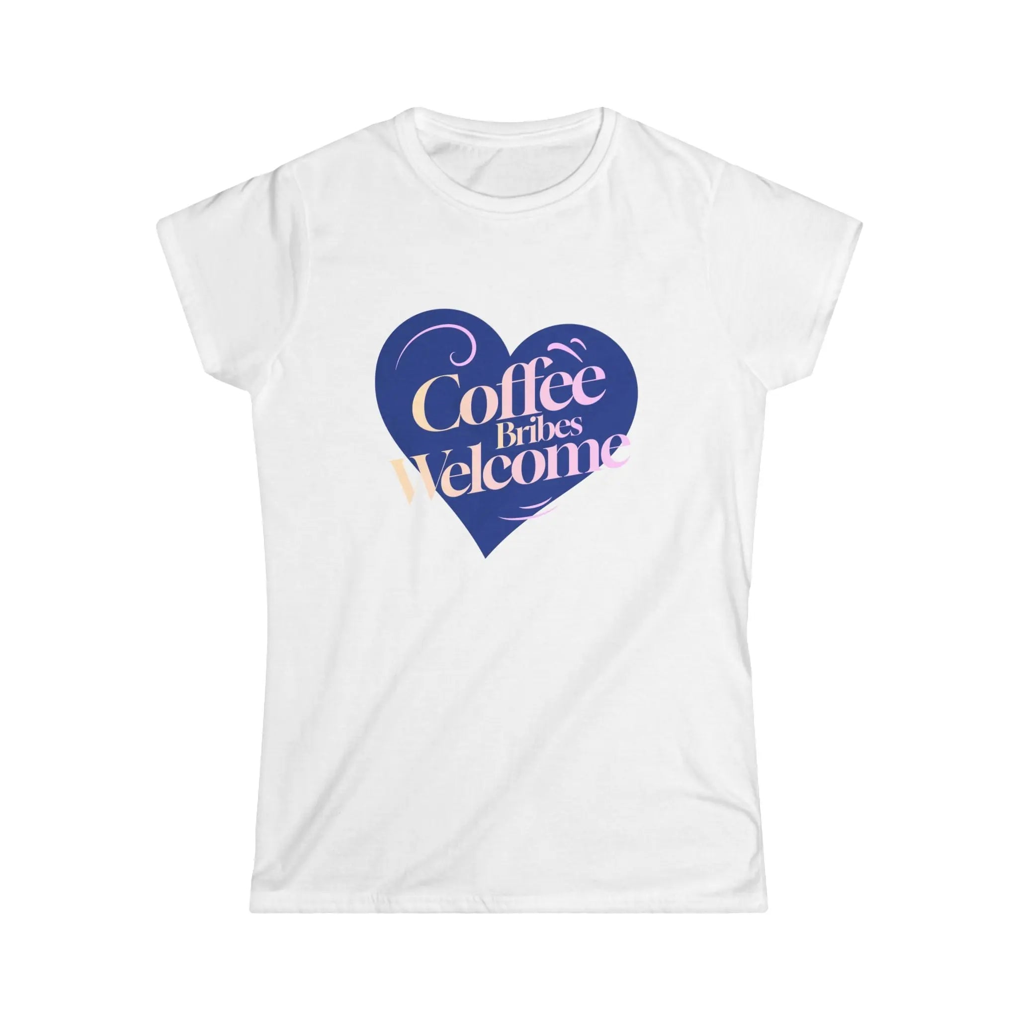 Coffee Bribes Welcome T-Shirt – Cute Heart Coffee Lover Tee Printify